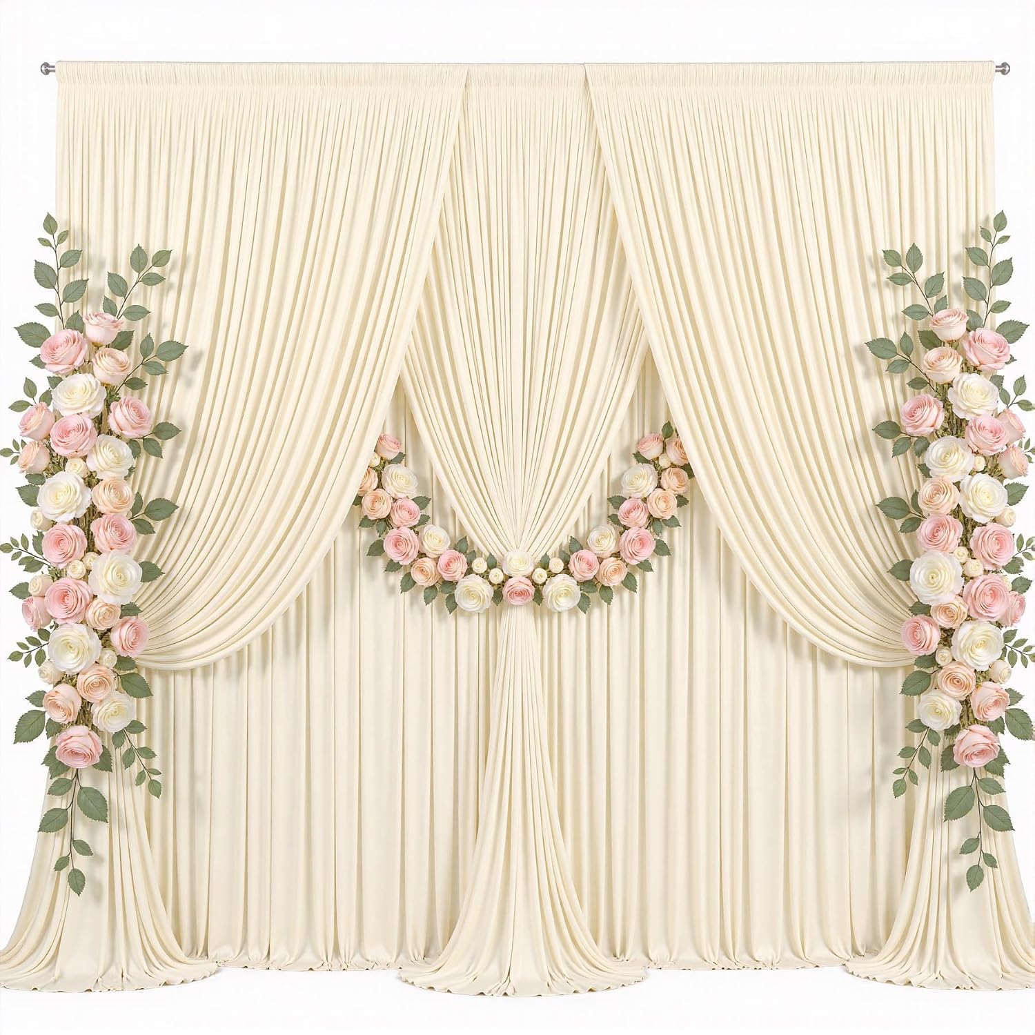 Detalle de Champagne Backdrop Curtain, Satin