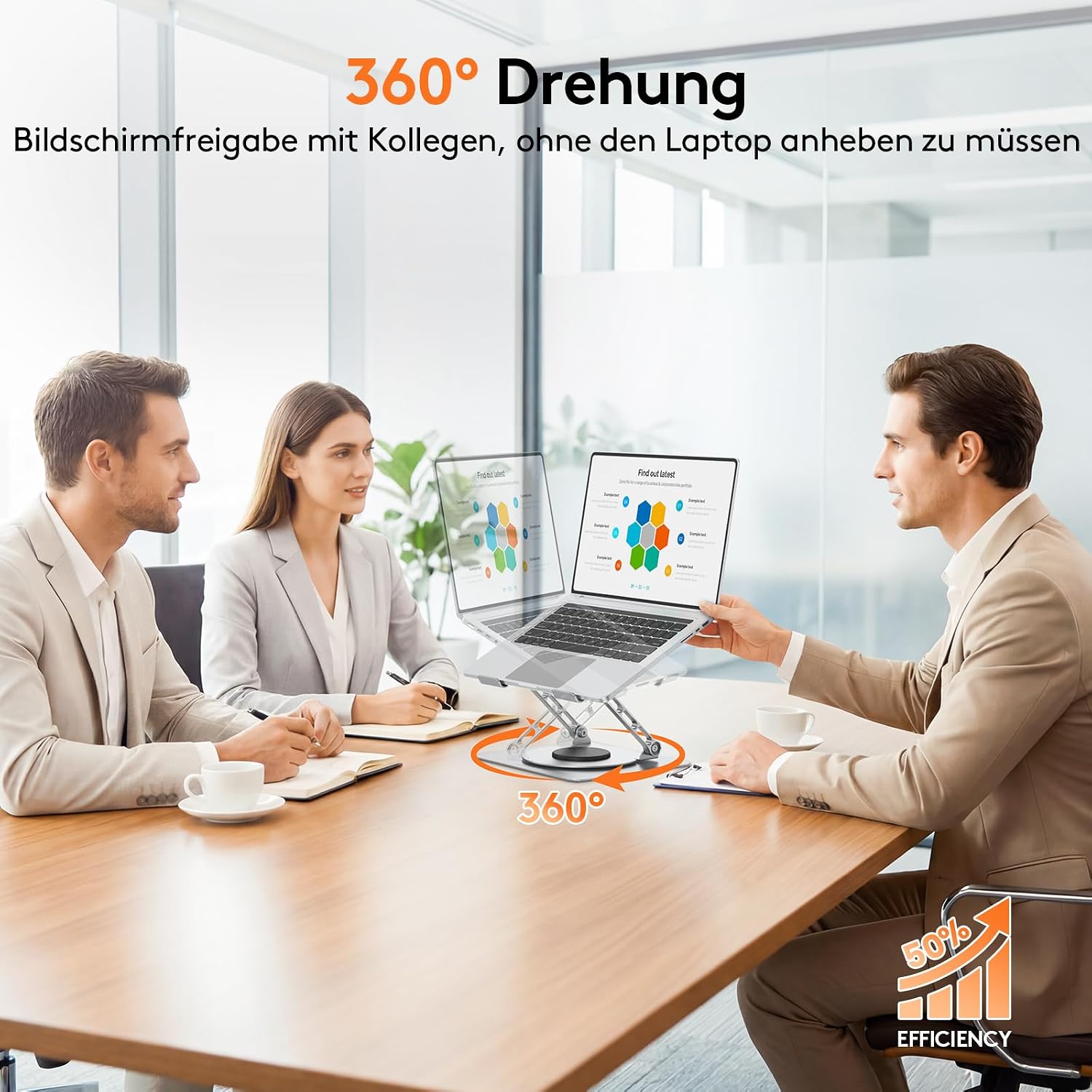 Detalle 2 de TECKNET 360° Laptop Ständer Höhenverstellbar
