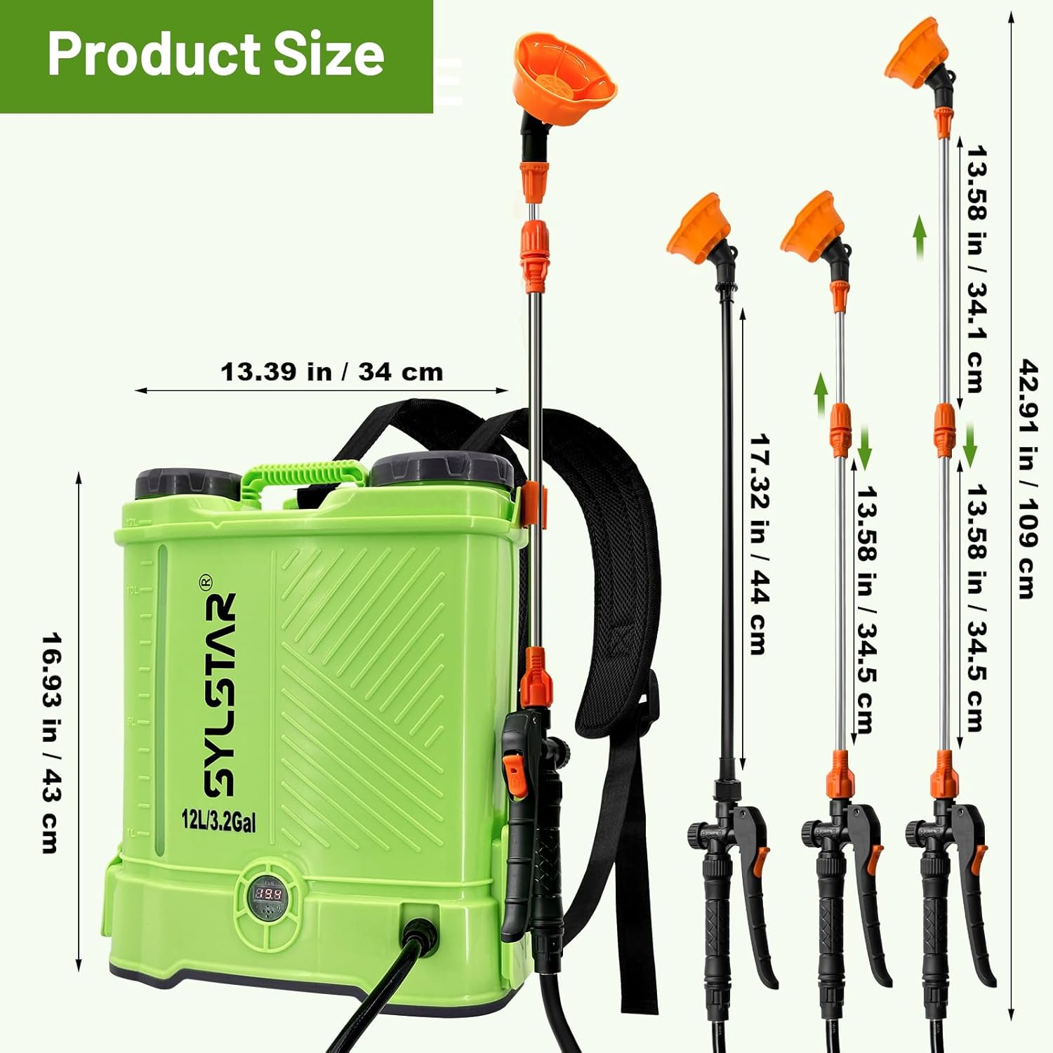 Thumbnail 6 de SYLSTAR Drucksprüher 12L – 5,5 Bar, kompatibel mit Makita 18V Akkus, 5 Düsen, Ladegerät inklusive