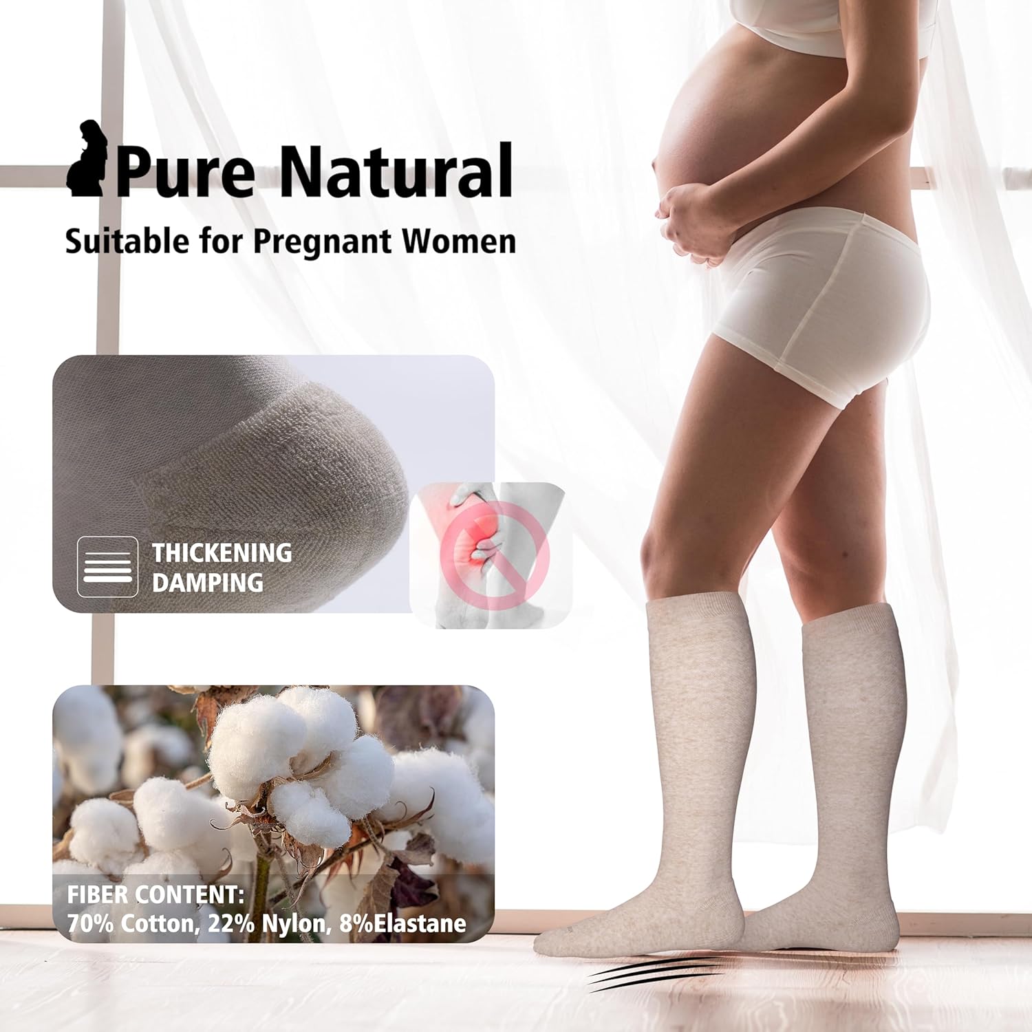 Thumbnail 3 de LEVSOX Thick Cotton Compression Socks 20-30mmHg