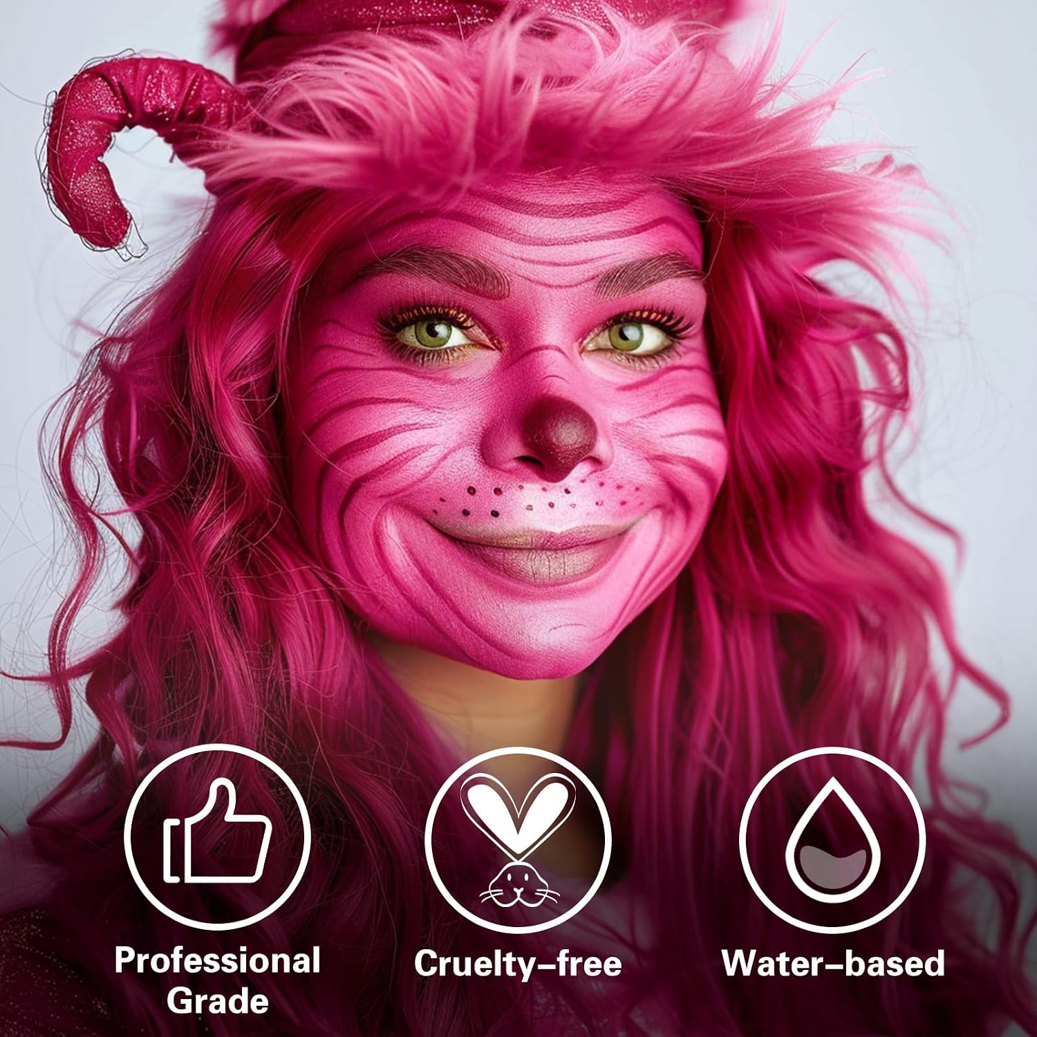 Detalle de BOBISUKA Pink Face and Body Paint, Water-Based, Washable 18-Color Set