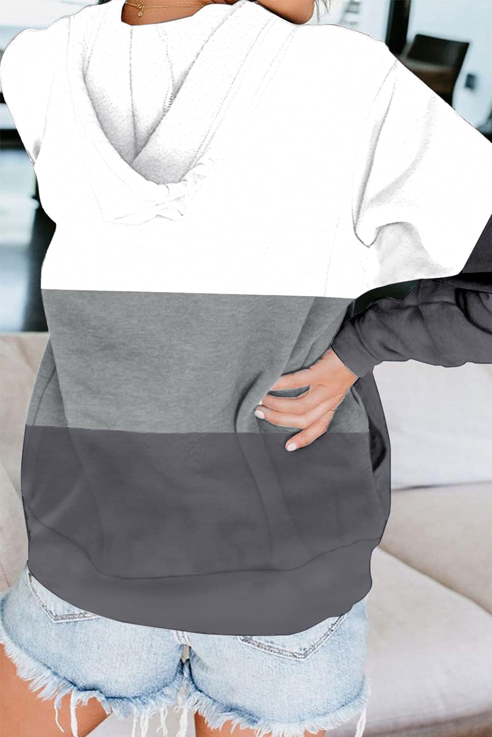 Detalle 2 de iChunhua Women's Zip-Up Hooded Hoodie with Pockets