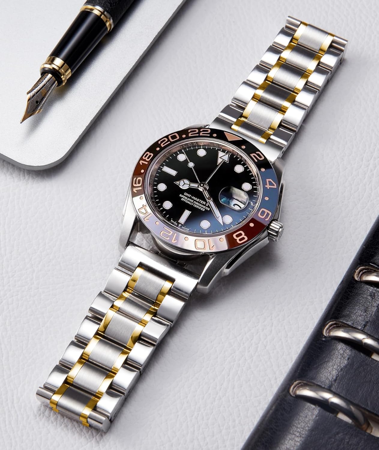 Thumbnail 2 de BINLUN Edelstahl Uhrenarmband 12–24 mm (316L) mit geraden und gebogenen Enden – Ersatzband für Smartwatch