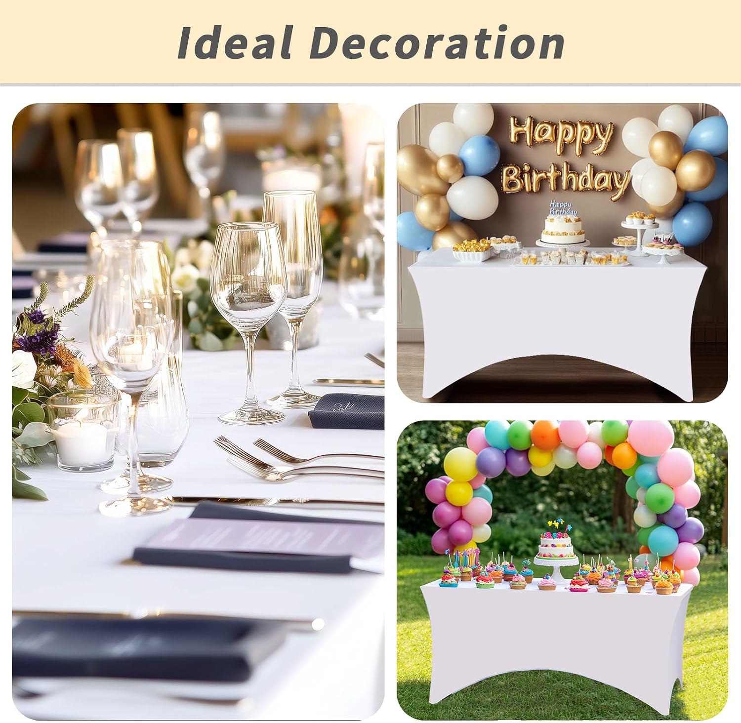 Thumbnail 5 de Fixwal 10 Pack 6FT Spandex Table Cover
