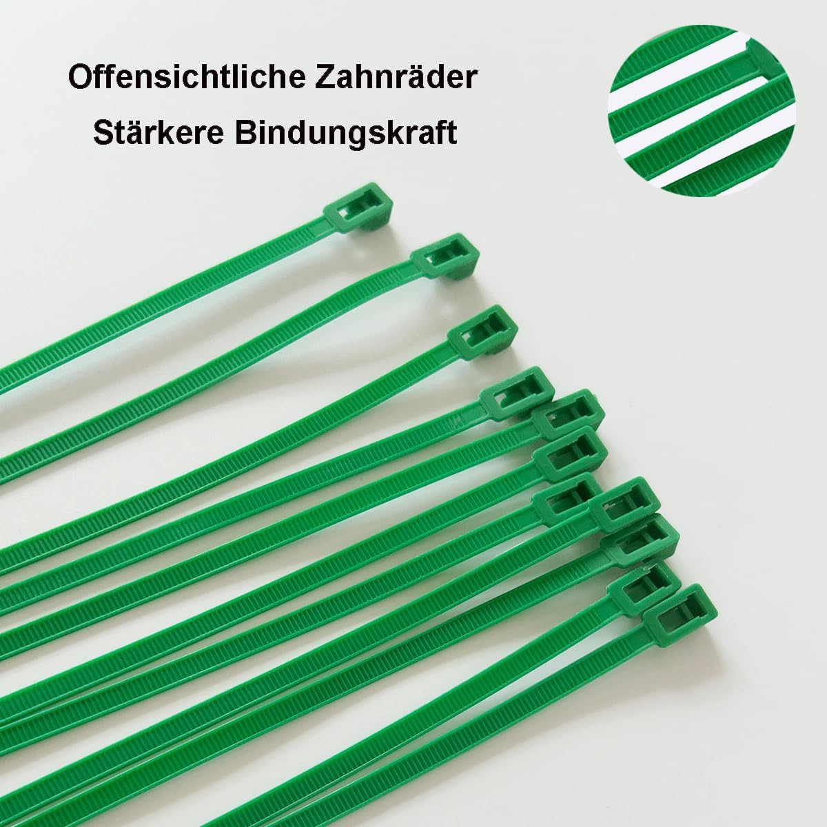 Thumbnail 3 de Rluobo Kabelbinder-Set (100 Stück) 300 mm x 4,8 mm, UV-beständig, wiederverschließbar, grün