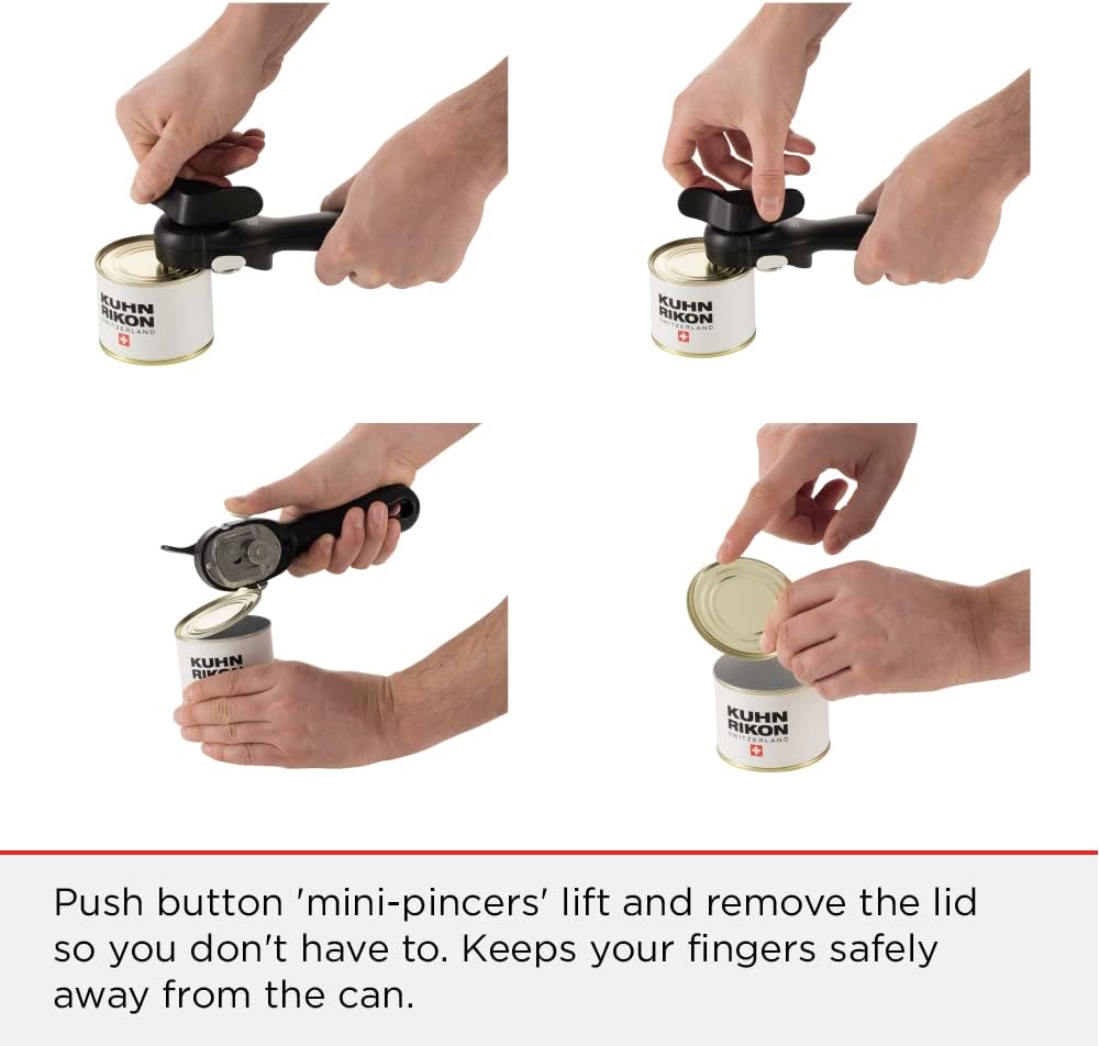 Thumbnail 2 de Kuhn Rikon Can Opener with Lid-Lifting Pincers – self-attaching tin opener with stainless steel blade