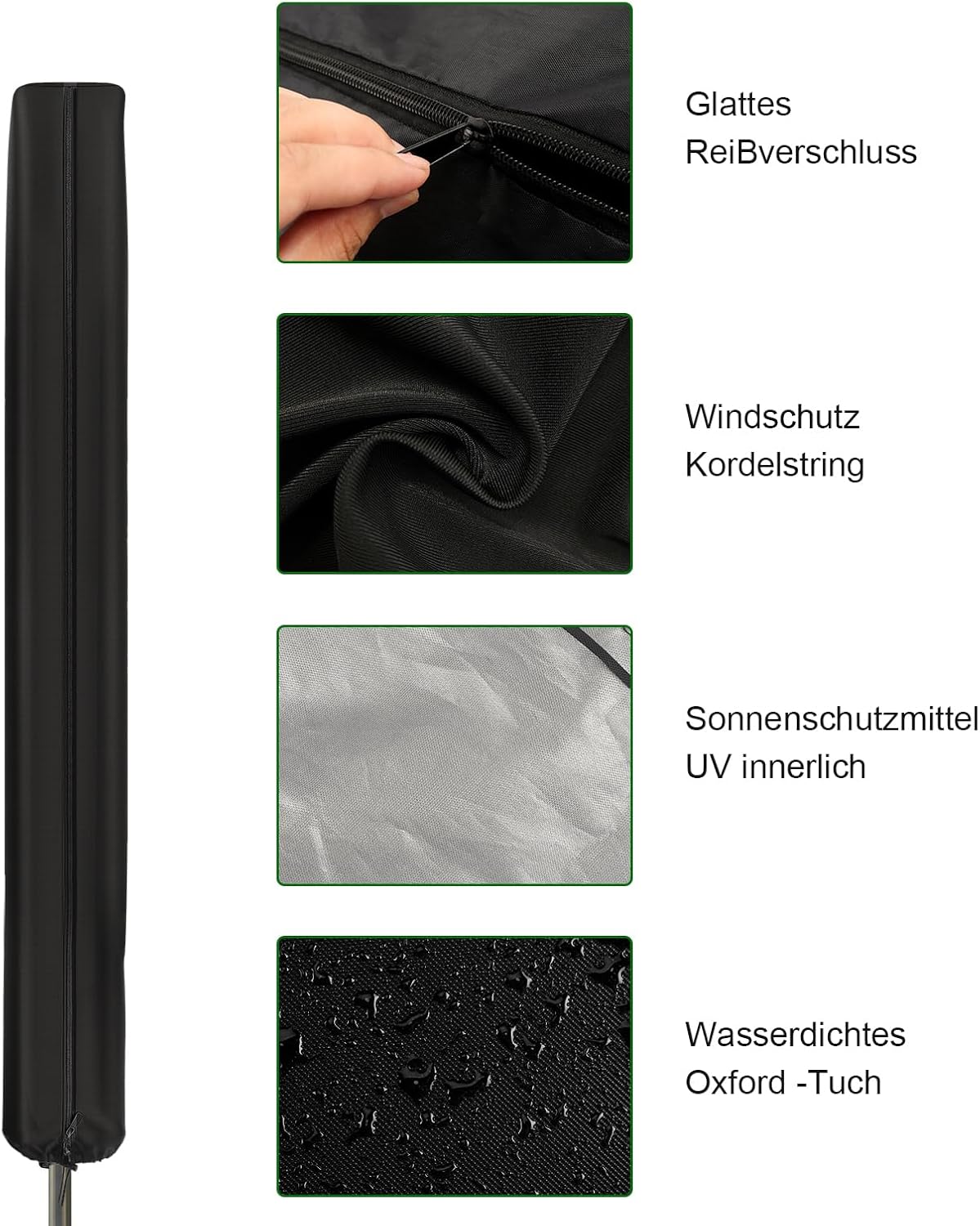 Detalle de CPENG Wäschespinne Schutzhülle 160x15x15cm – 210D Oxford Abdeckung für Wäschespinne