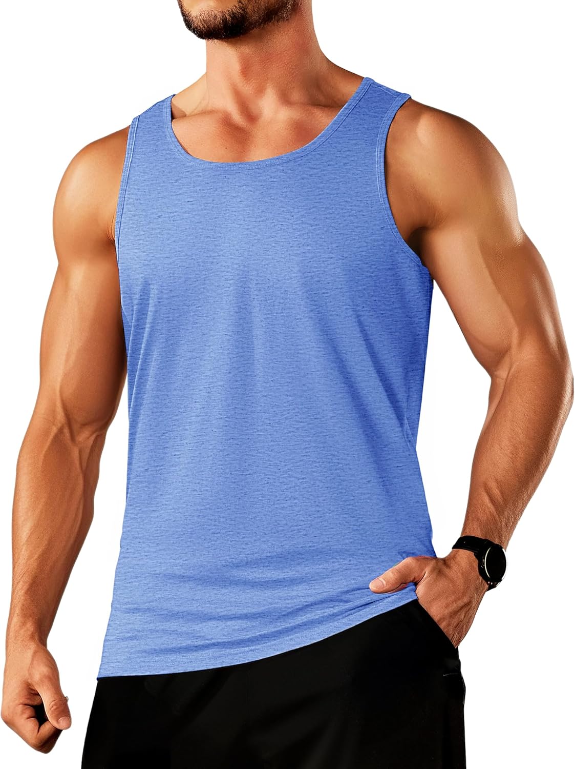 Thumbnail 6 de TACVASEN Men’s Cotton Moisture Wicking Tank Top (Muscle Shirt)