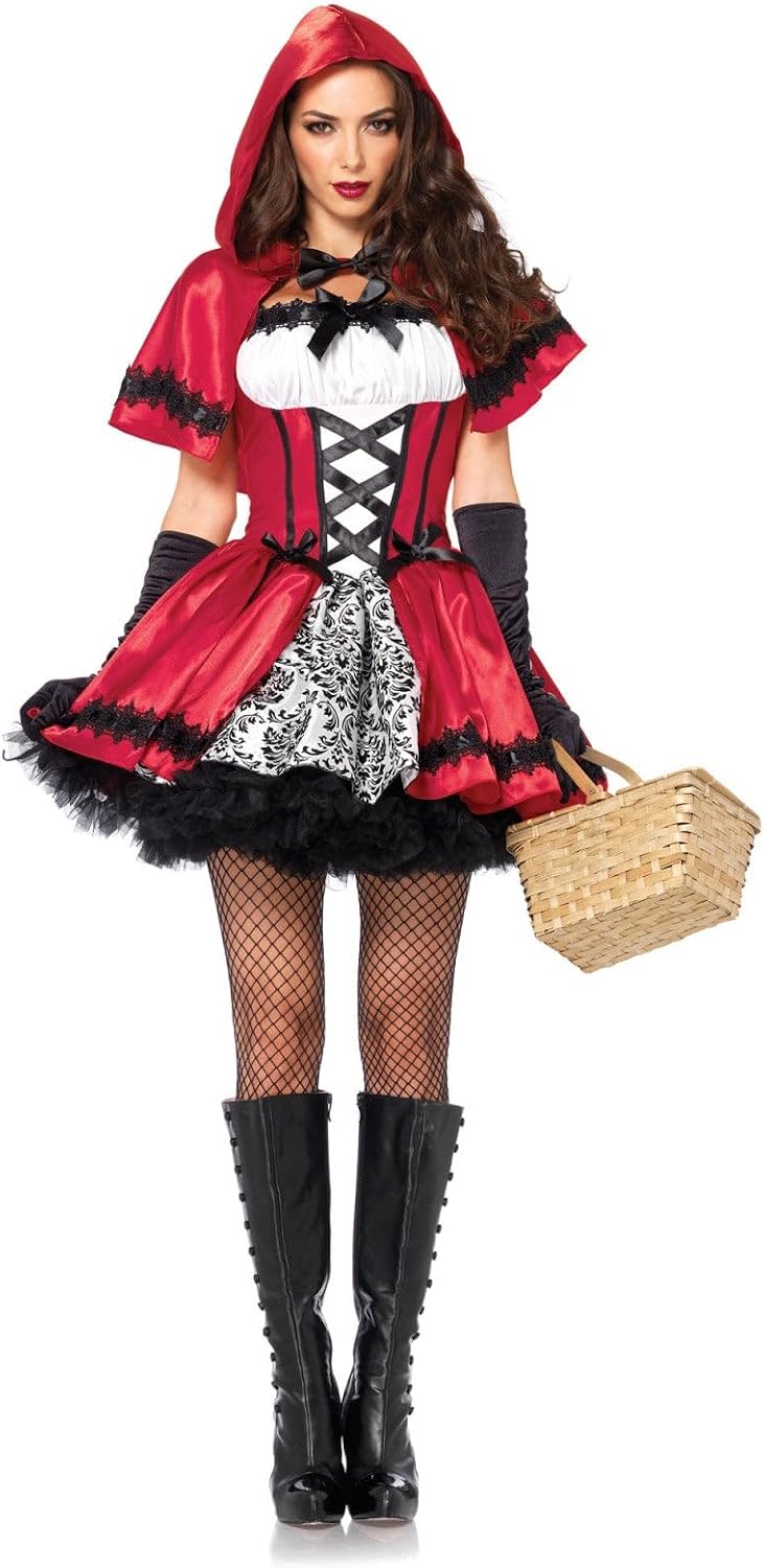 Detalle de Leg Avenue UA85230 Women's Gothic Riding Hood Costume, 2-Piece Satin and Brocade