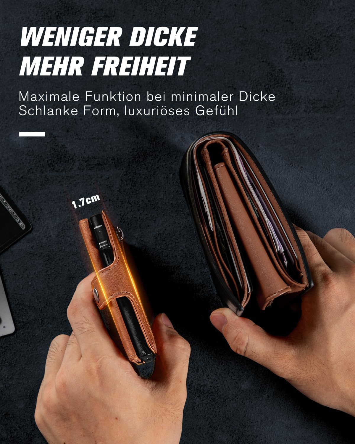 Thumbnail 4 de VMAN Geldbörse Herren Slim Münzfach RFID Schutz