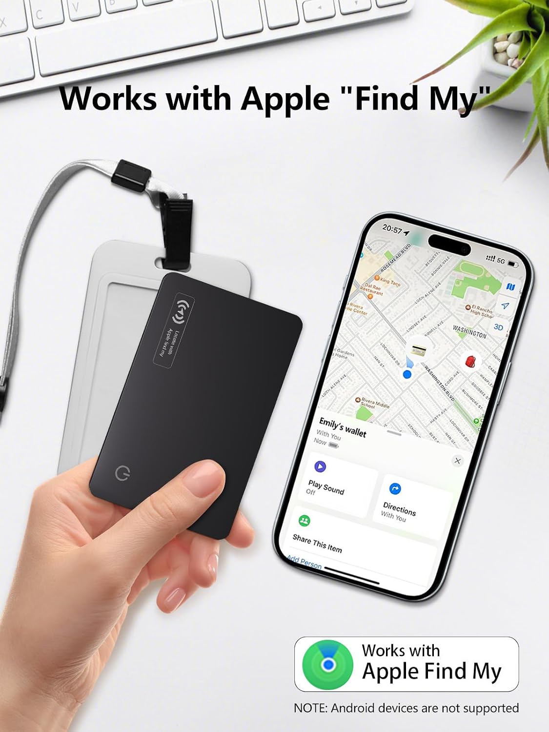 Detalle 2 de Lmrbelec Tracker Karte Slim Wallet Apple Find My
