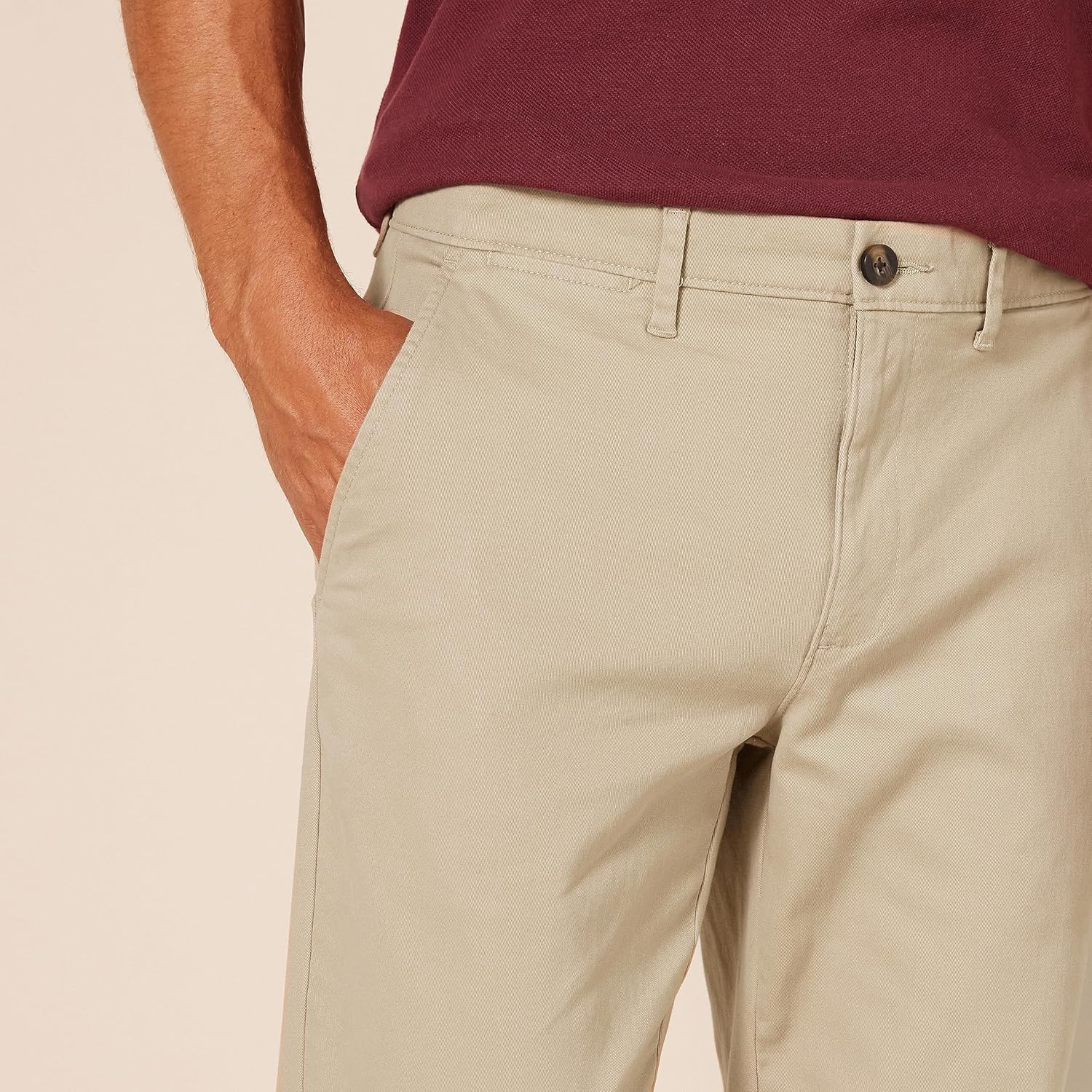 Thumbnail 3 de Amazon Essentials pantalón informal estilo chino elástico caqui 32W / 34L (corte ajustado)