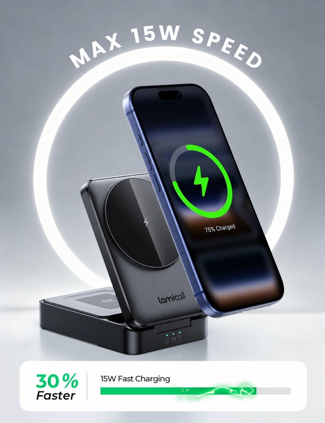 Thumbnail 1 de Lamicall 3 in 1 Wireless Charger Stand