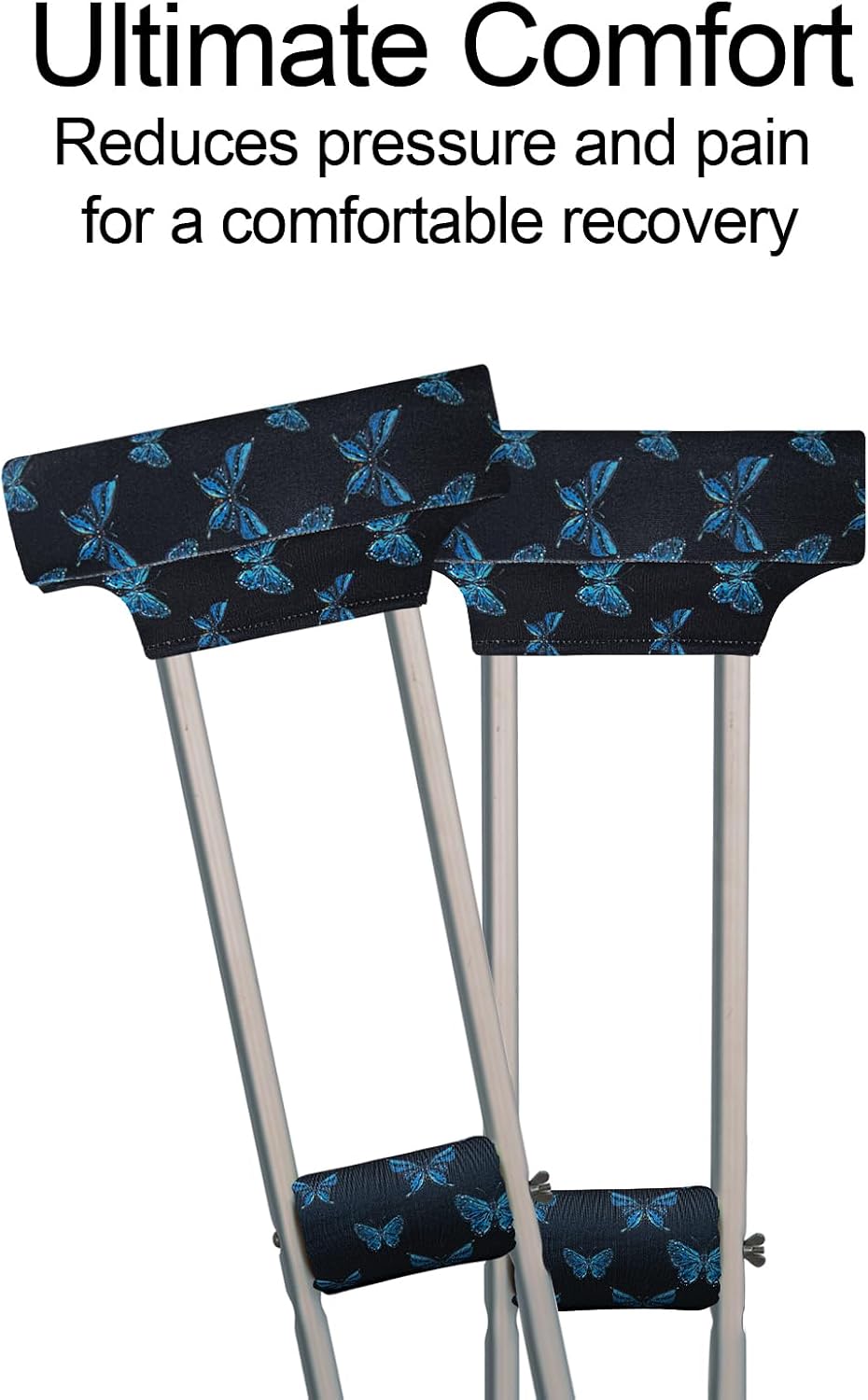 Thumbnail 5 de SPRING SEAON H031F11F Crutch Pad and Grip Covers, 6-Piece Set, Blue Butterflies