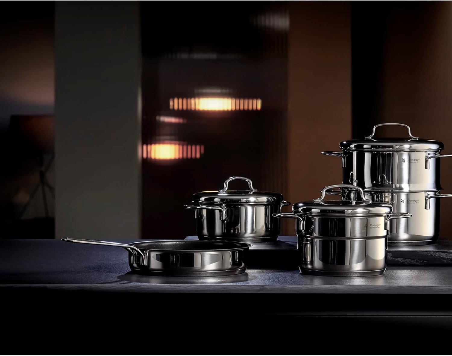 Detalle 2 de WMF Mini Dampfgarer mit Metalldeckel klein 16 cm – 1,5 l, Cromargan Edelstahl poliert, induktionsgeeignet
