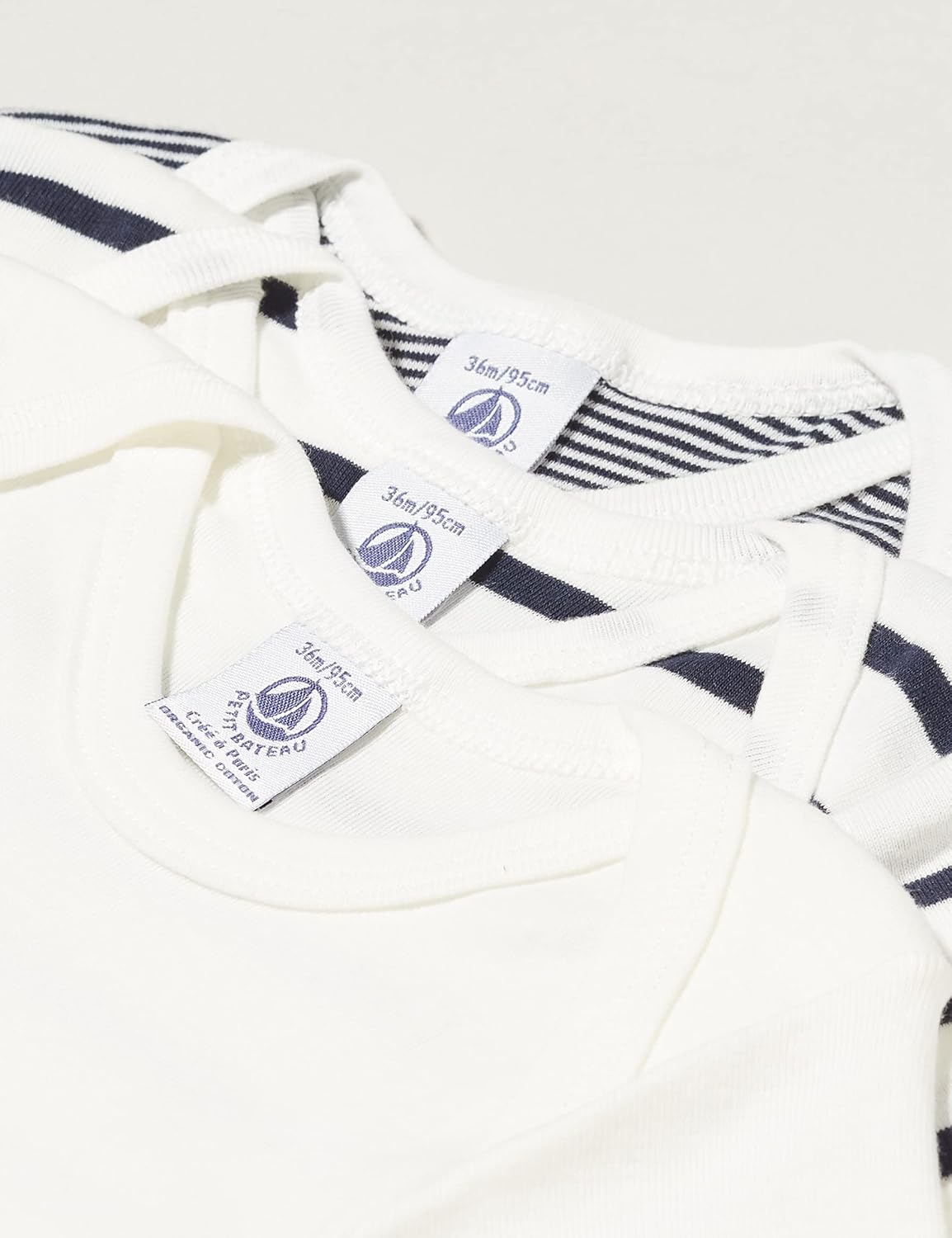 Thumbnail 1 de Petit Bateau Unisex Baby striped short-sleeve body (pack of 3) in organic cotton