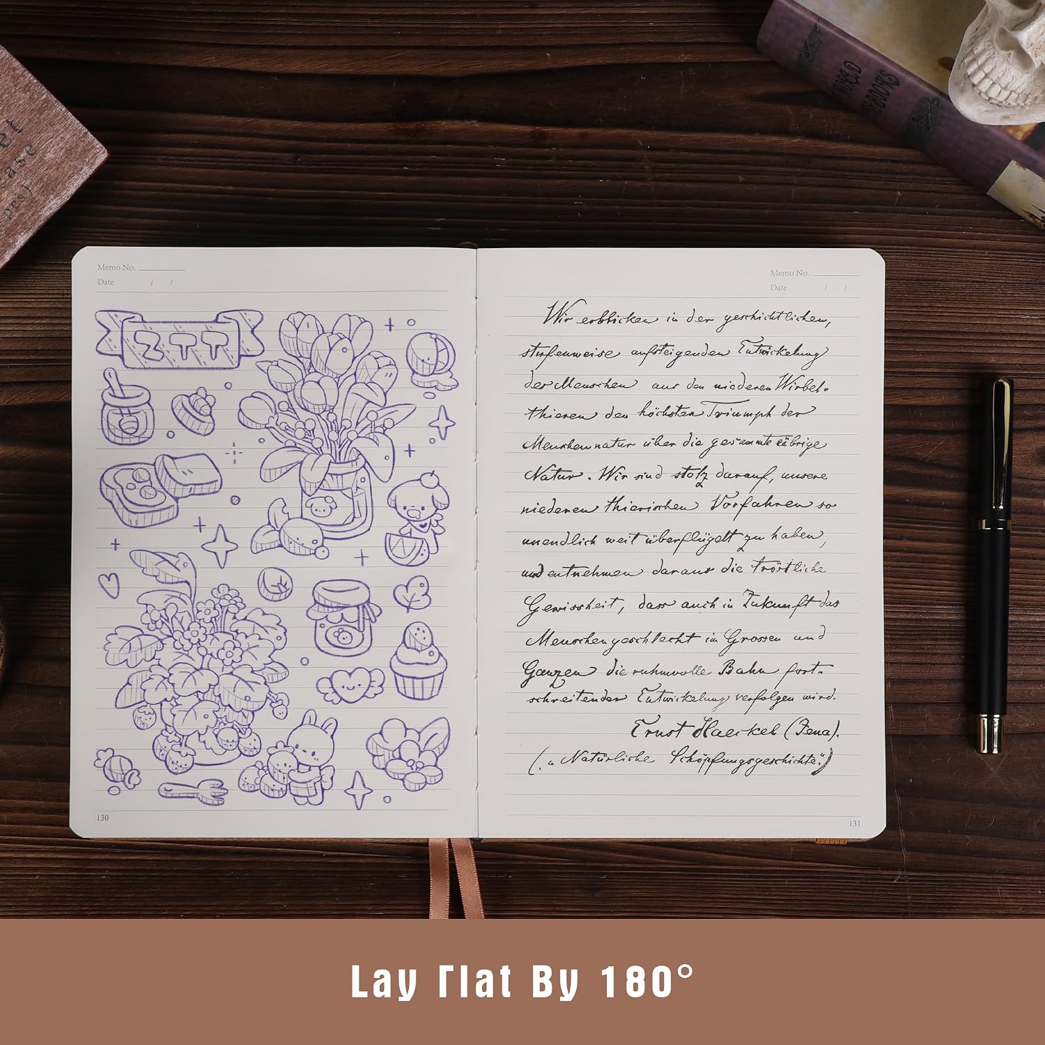 Thumbnail 5 de TIEFOSSI Lined Journal Notebook with Leather Cover and Evil Eye Accent – A5, 320 Pages