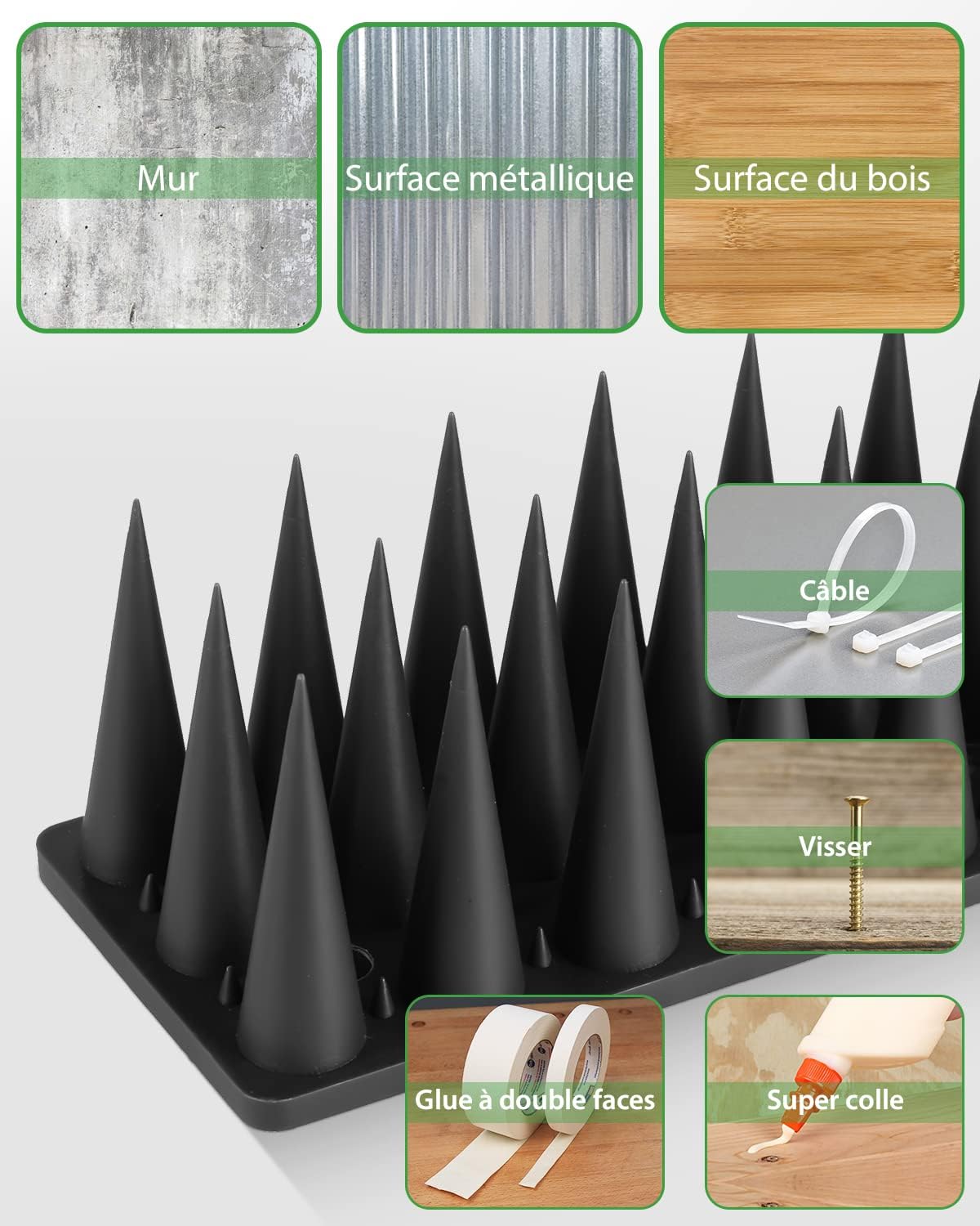 Thumbnail 3 de XDQQ Pic Anti Pigeon 5,7 m – Kit de 20 piques anti-pigeons pour balcon en ABS haute résistance