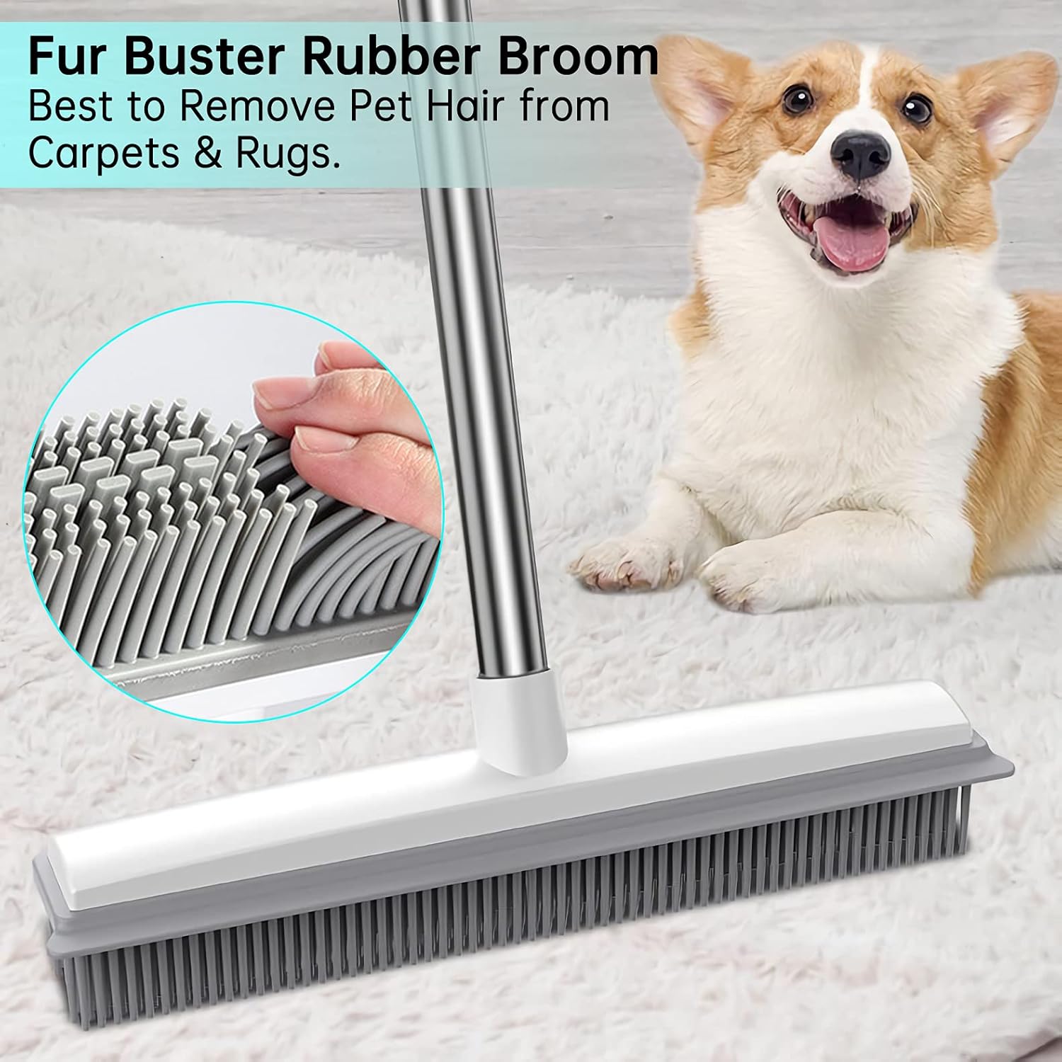 Thumbnail 1 de 2 in 1 Rubber Broom with Squeegee Edge