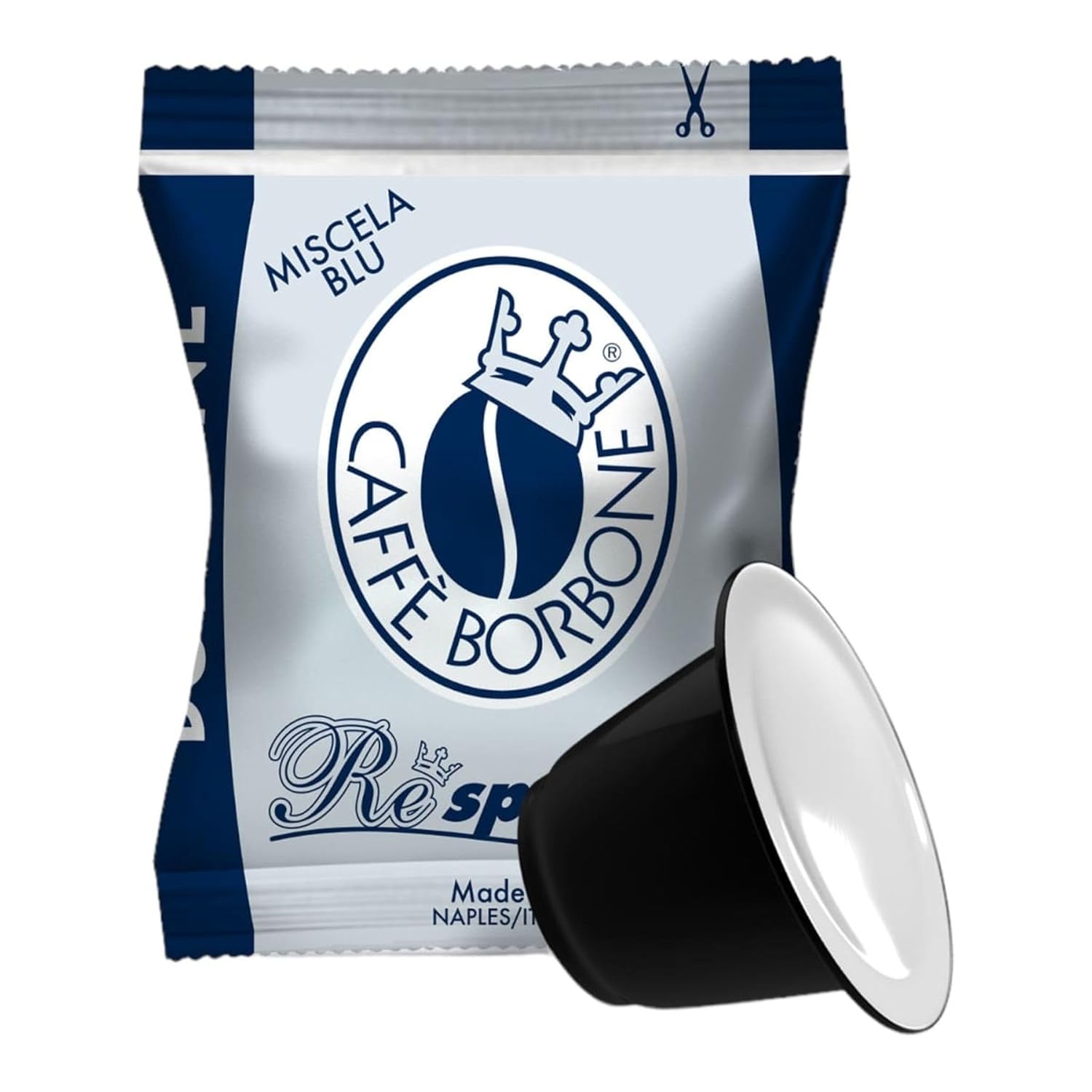 Detalle de Caffè Borbone Respresso Blaue Kaffeemischung – 50 Kapseln, kompatibel mit Nespresso
