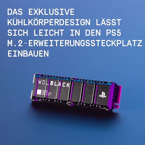 Detalle de WD_BLACK SN850P 2 TB – Offiziell lizenziert für PS5, NVMe M.2 SSD mit Kühlkörper