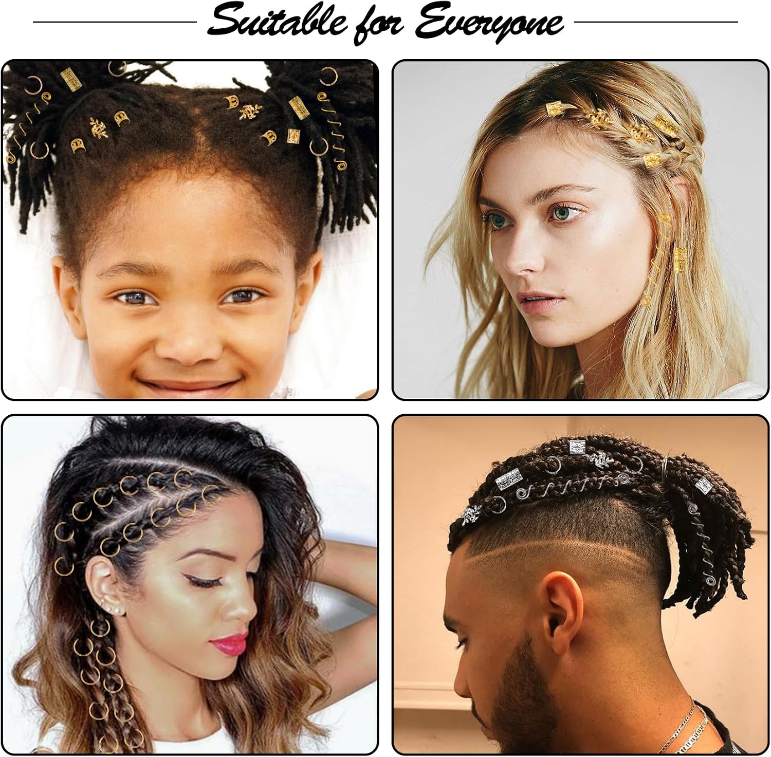 Thumbnail 3 de Kieswan Dreadlocks Schmuck 100 Stück Gold