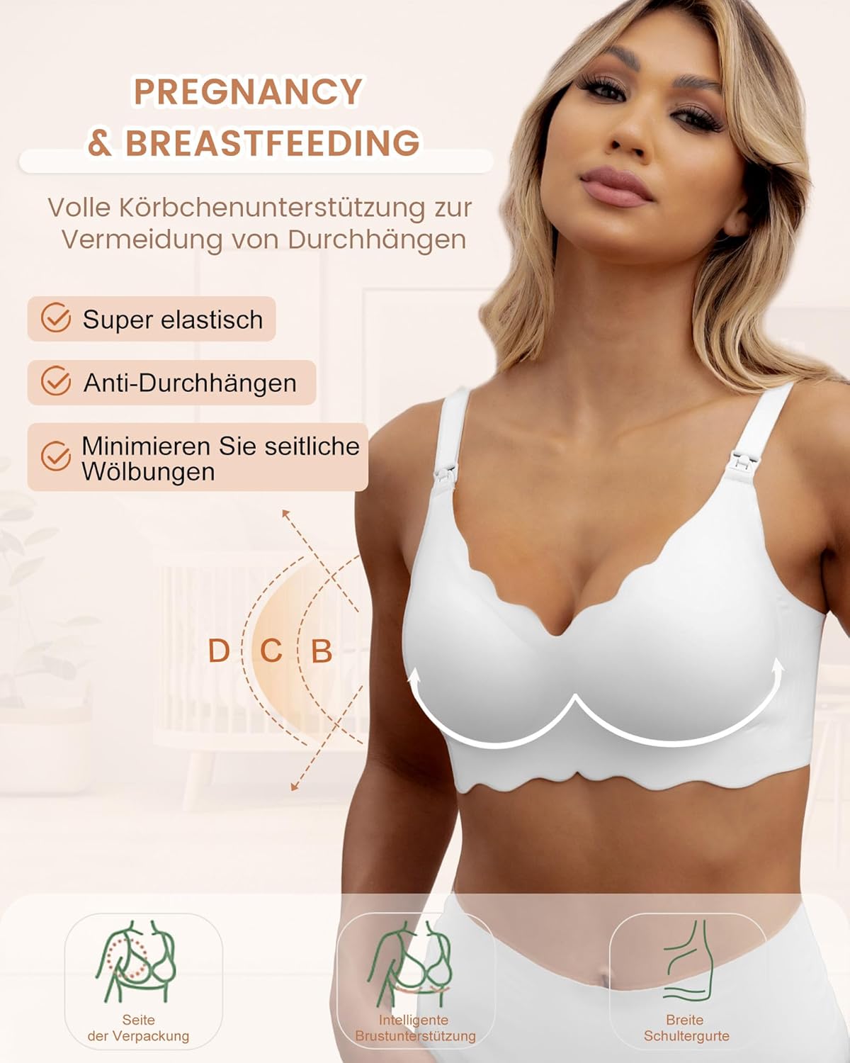 Thumbnail 2 de As Fairy Still-BH für die Schwangerschaft und Stillzeit – kabellos, nahtloser Komfort-Schlaf-Bralette