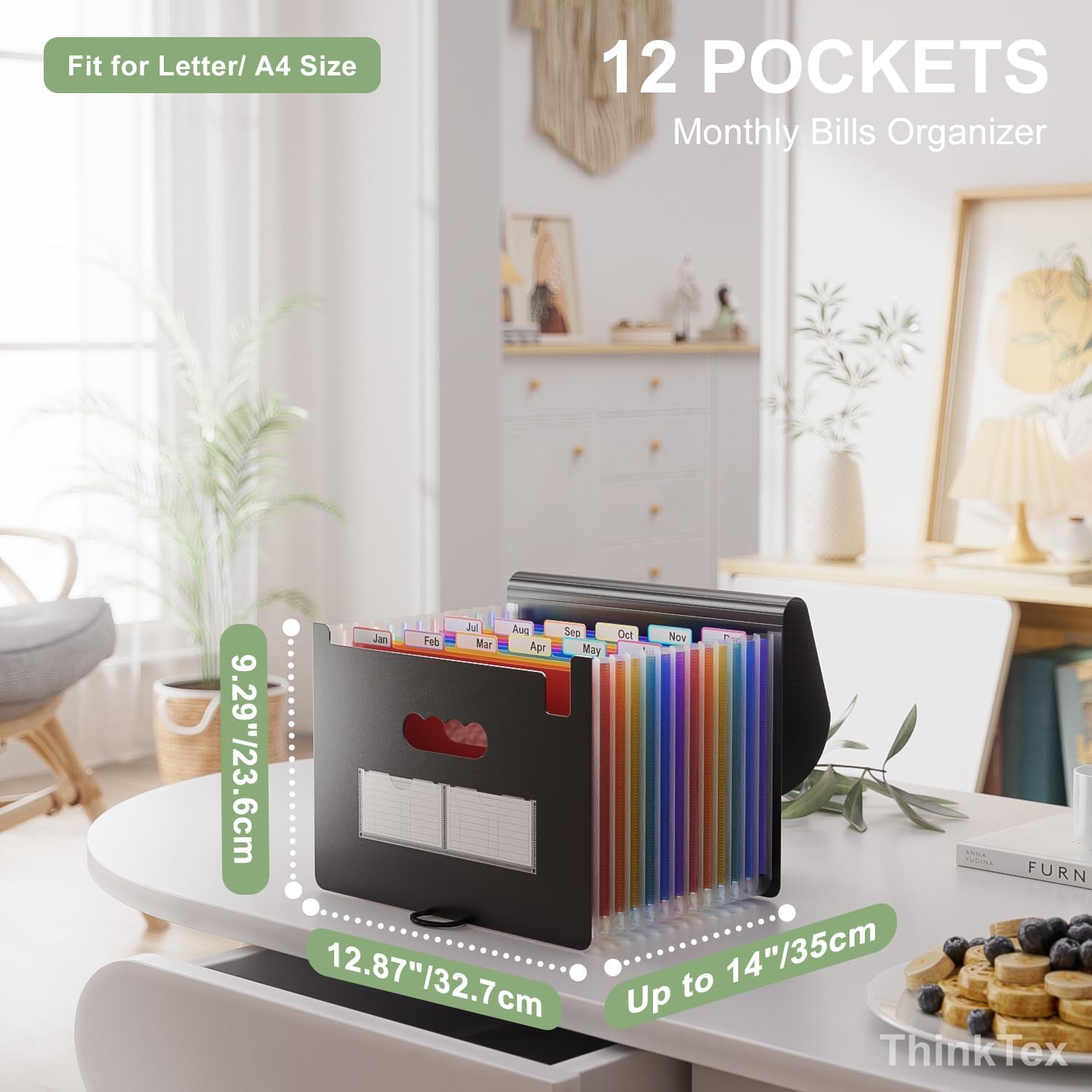 Detalle 2 de ThinkTex Accordion File Organizer, 12 Pockets