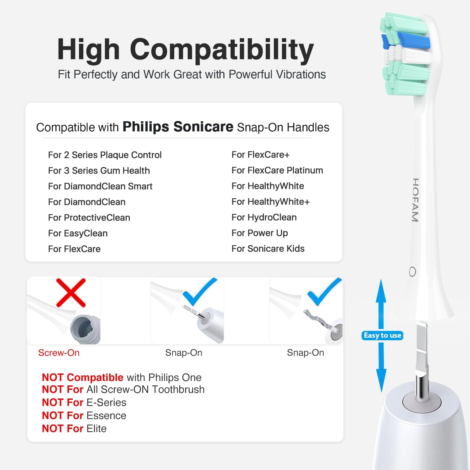 Thumbnail 1 de Replacement Toothbrush Heads for Philips Sonicare (10 Pack) – HOFAM Compatible
