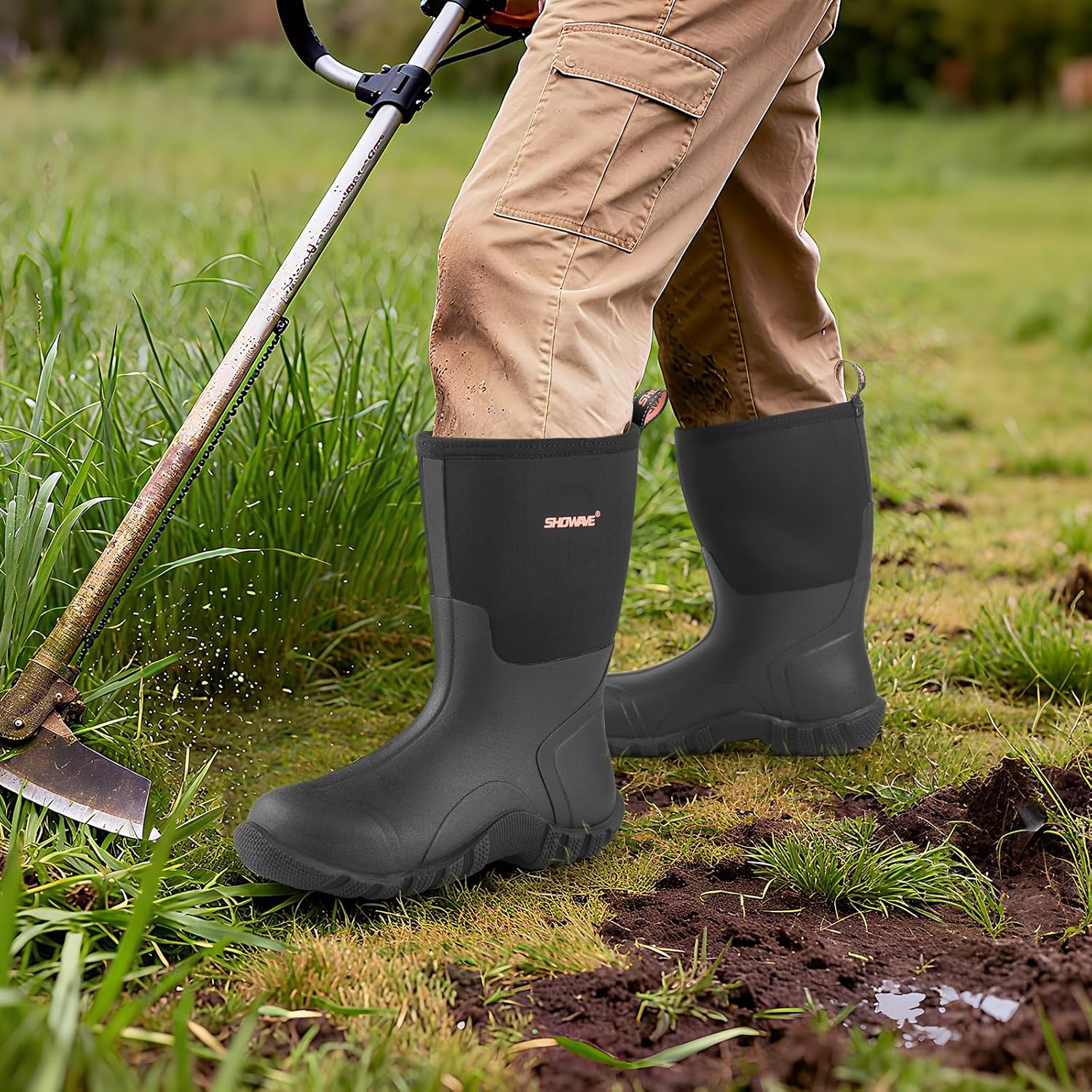 Thumbnail 2 de Showave Rain Boots Men 5mm Neoprene Insulated Rubber Boots