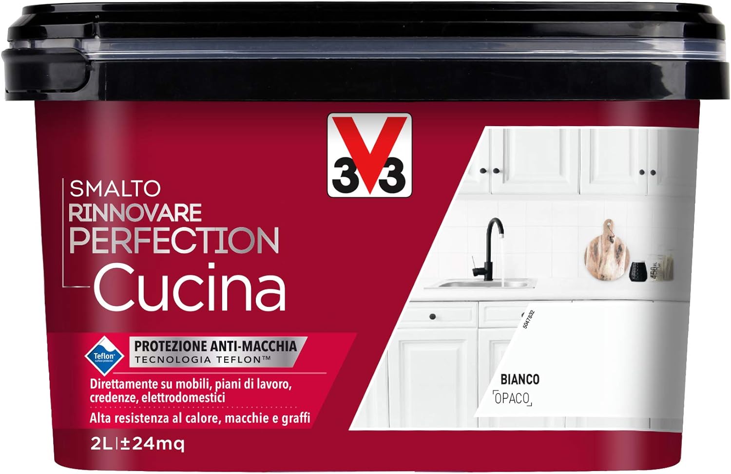 V33 Smalto Rinnovare Perfection Cucina Bianco Opaco 2 L
