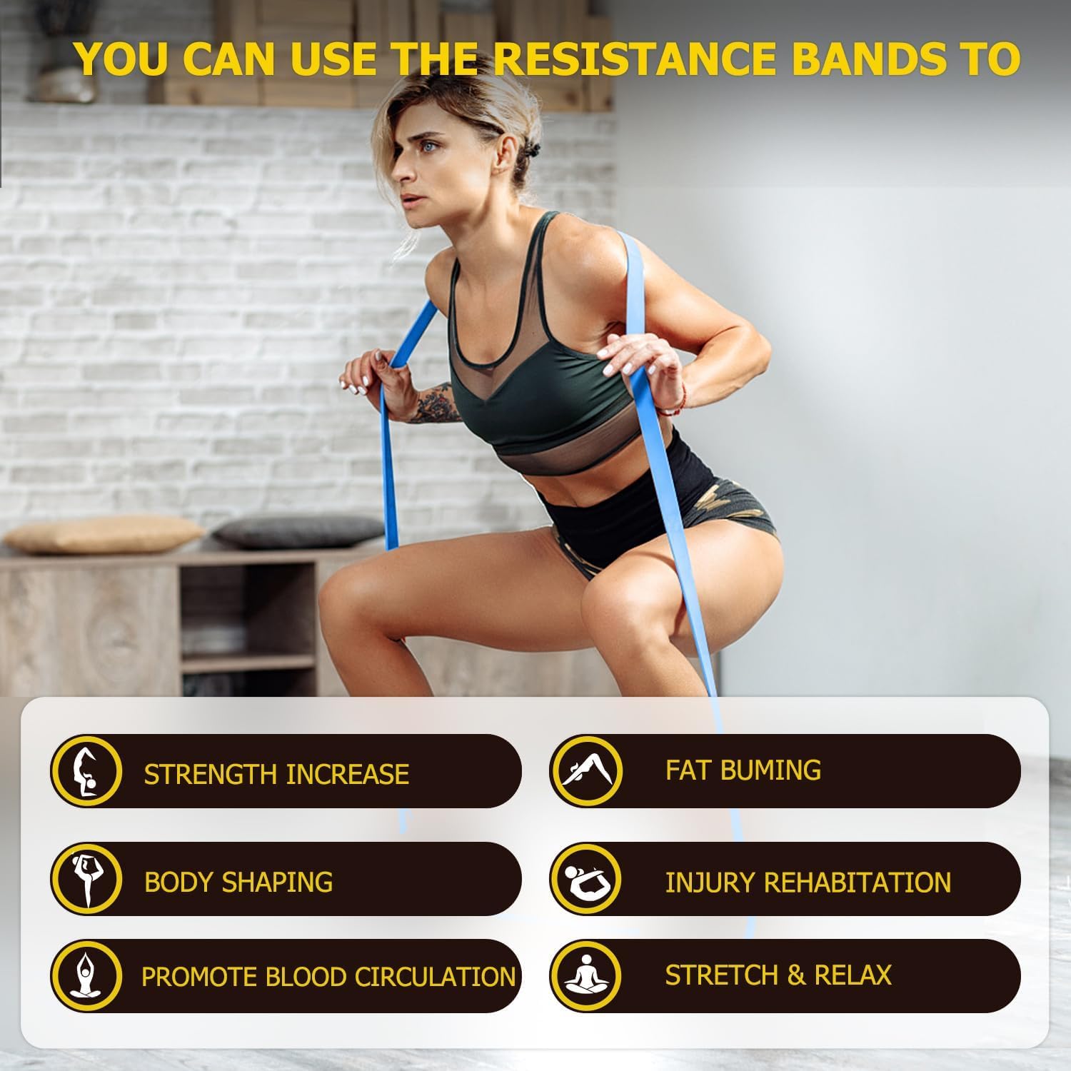 Detalle 2 de WSAKOUE Pull-Up Assistance Band, Blue Natural Rubber for Training