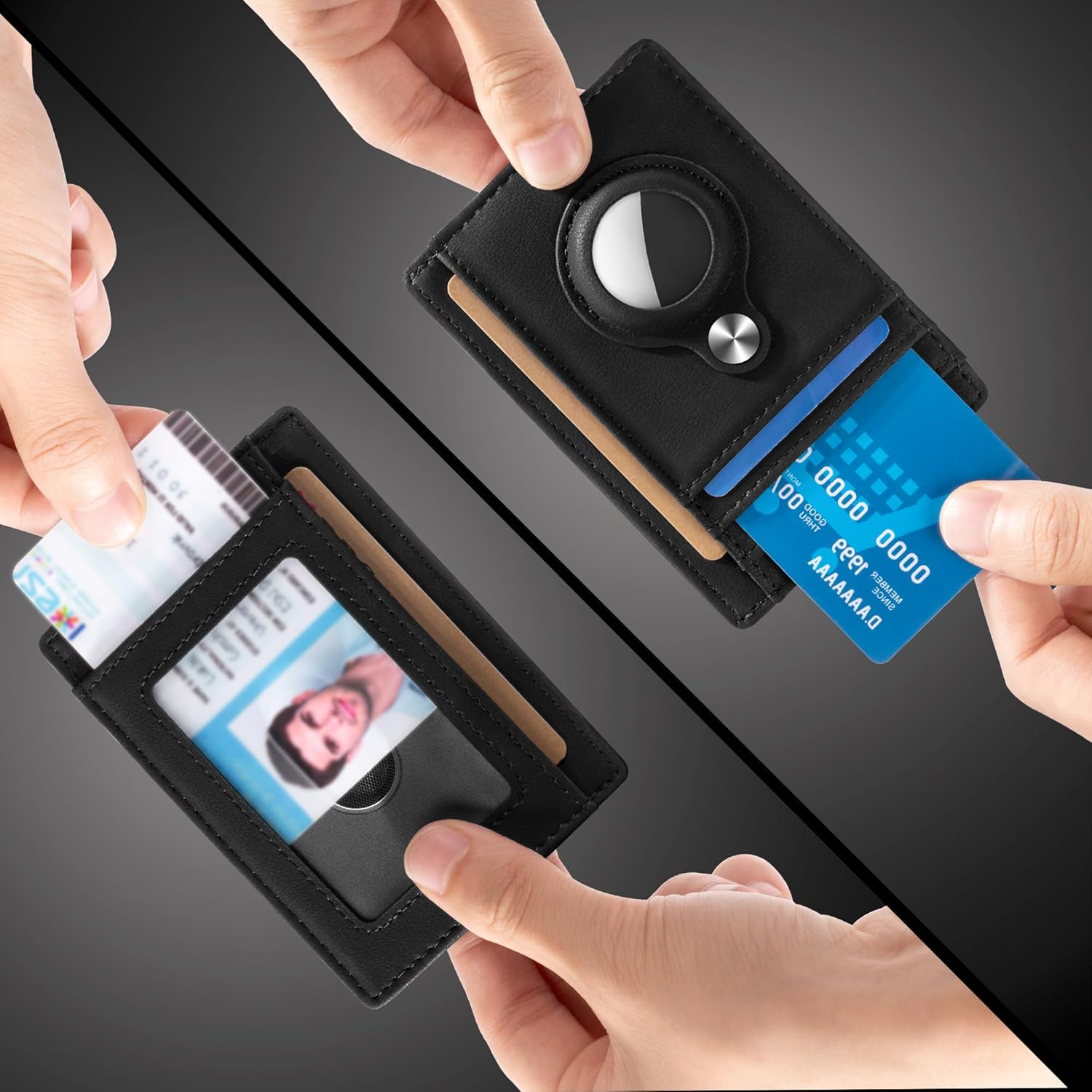 Detalle de Hawanik Slim Minimalist AirTag Wallet with RFID