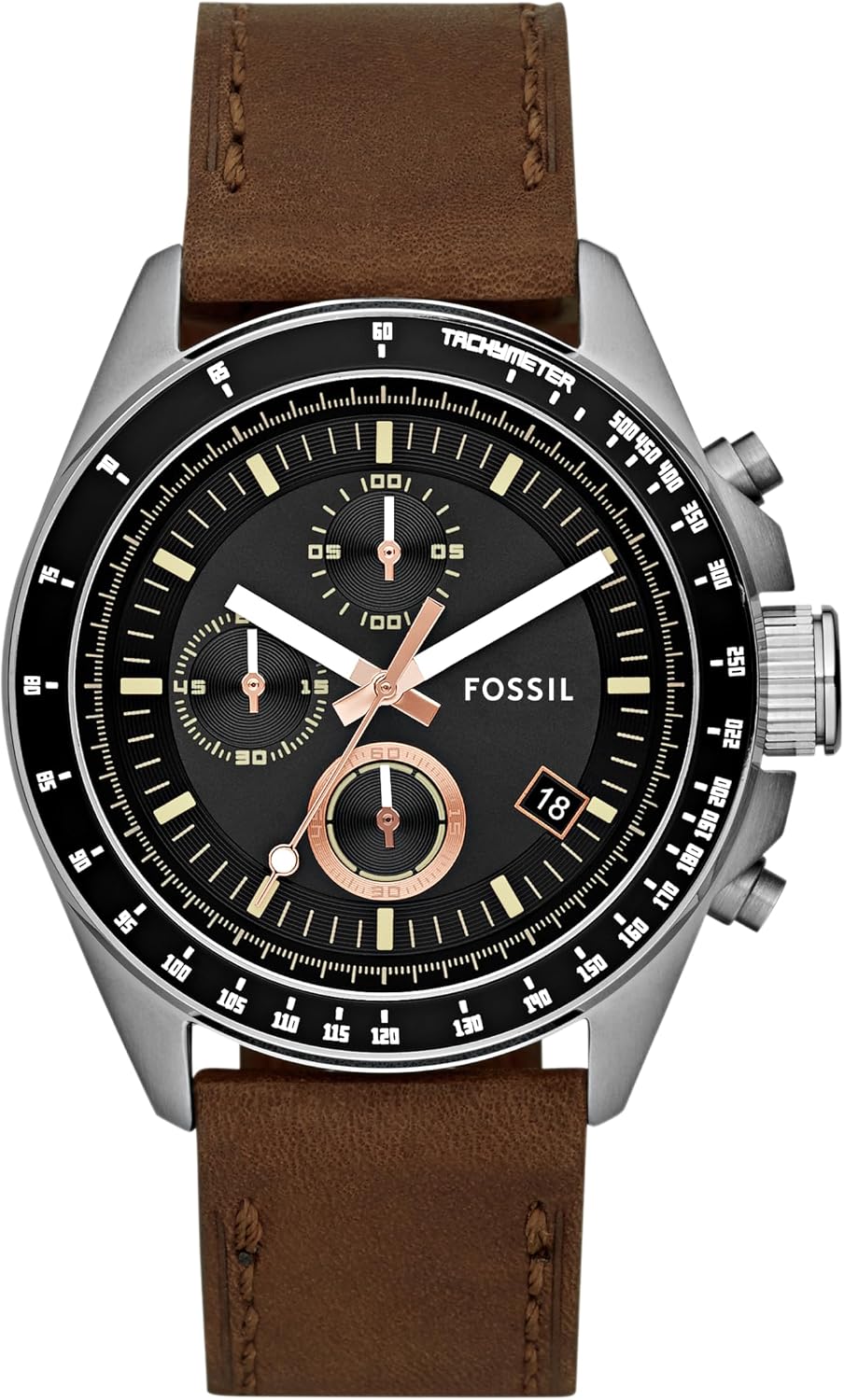 Detalle de Fossil Decker reloj cronógrafo 44 mm 22 mm