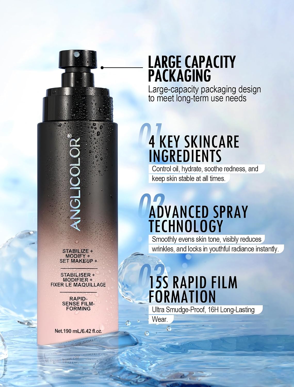 Thumbnail 5 de Anglicolor Opaco Spray Fissante Make up Setting Spray 190 ml: controllo dell’olio e tenuta fino a 16 ore
