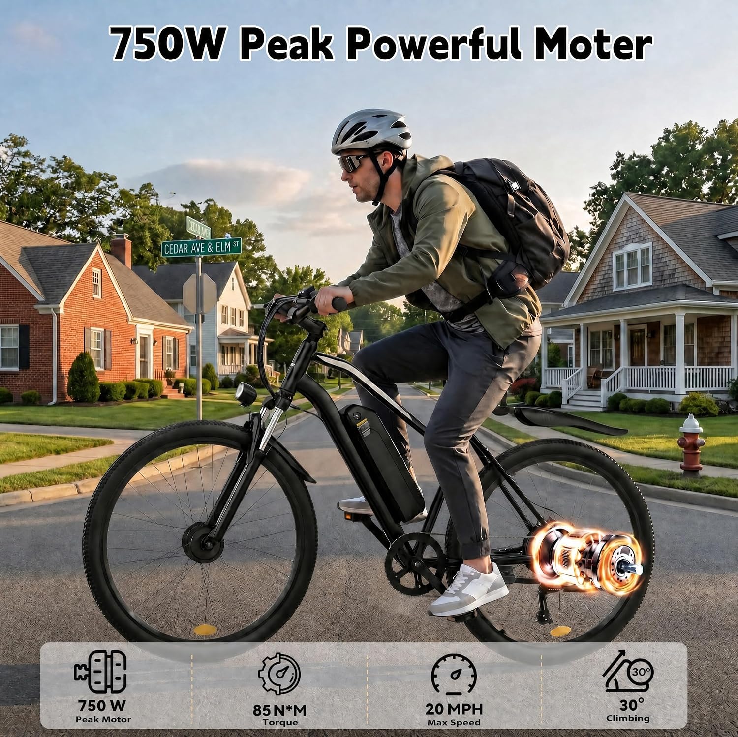Thumbnail 1 de RNNSNN Electric Mountain Bike with 1500W Peak Motor and 36V Battery
