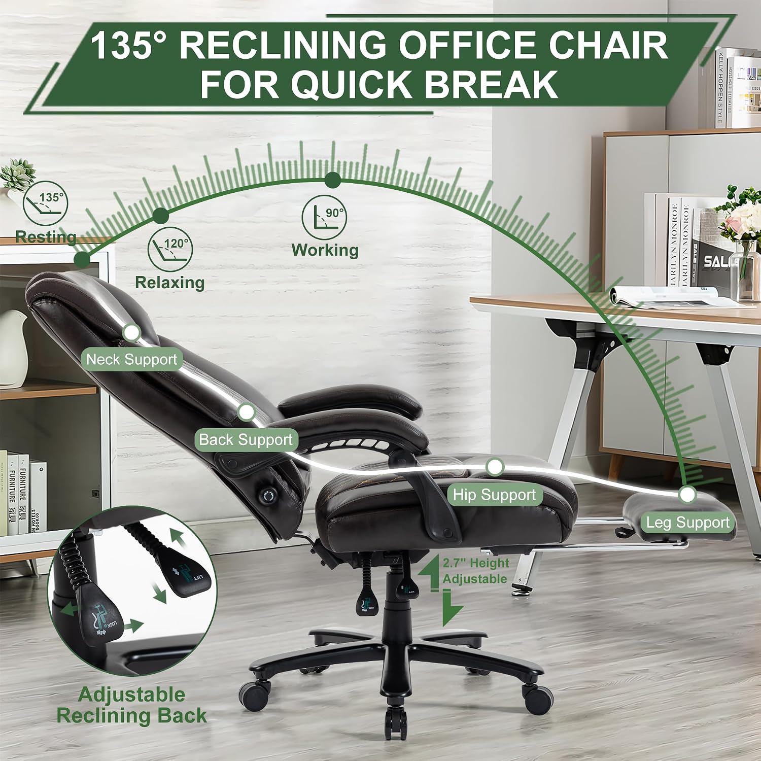 Thumbnail 4 de Office Chair 500 lb Capacity