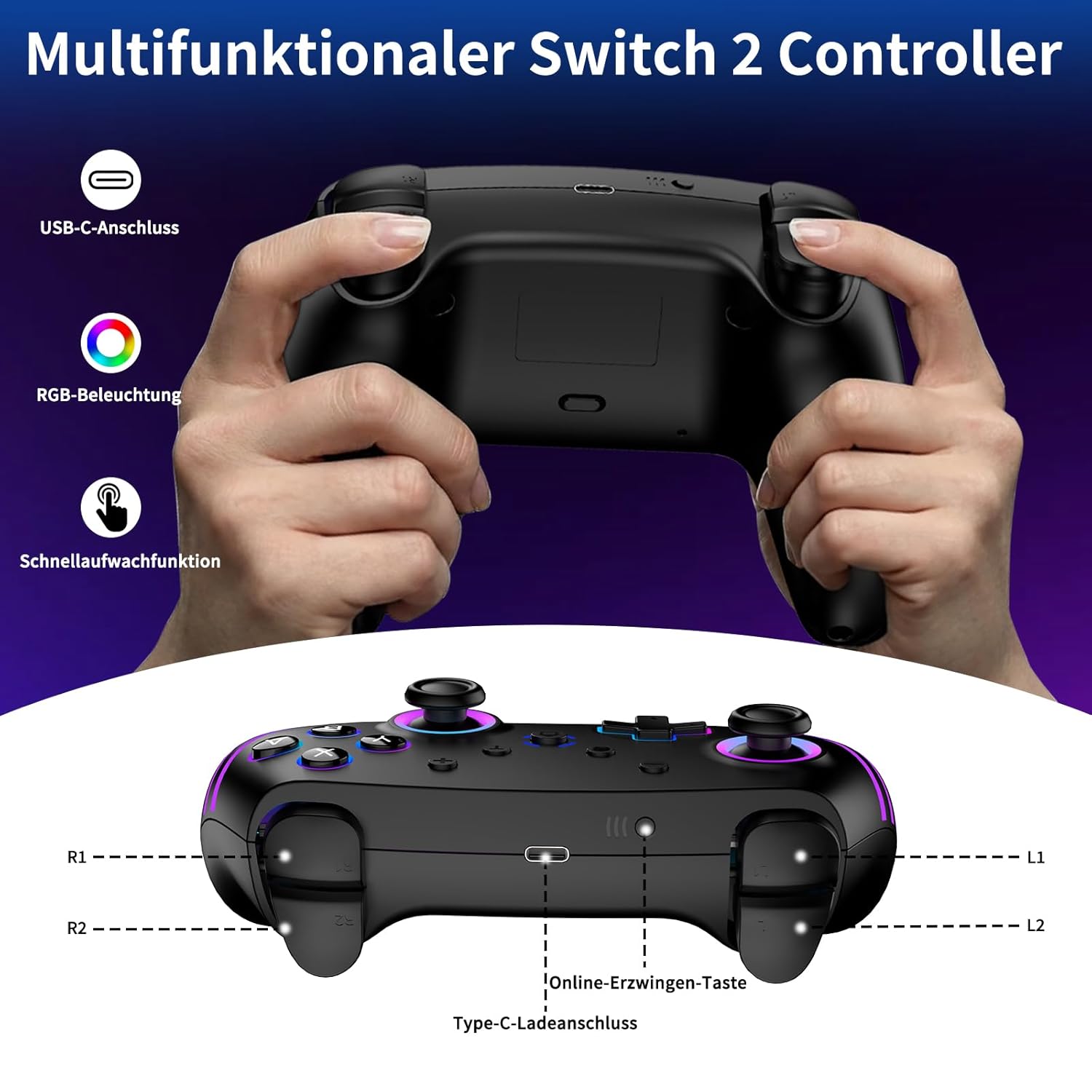 Thumbnail 4 de Switch 2 Controller Set mit Ladestation