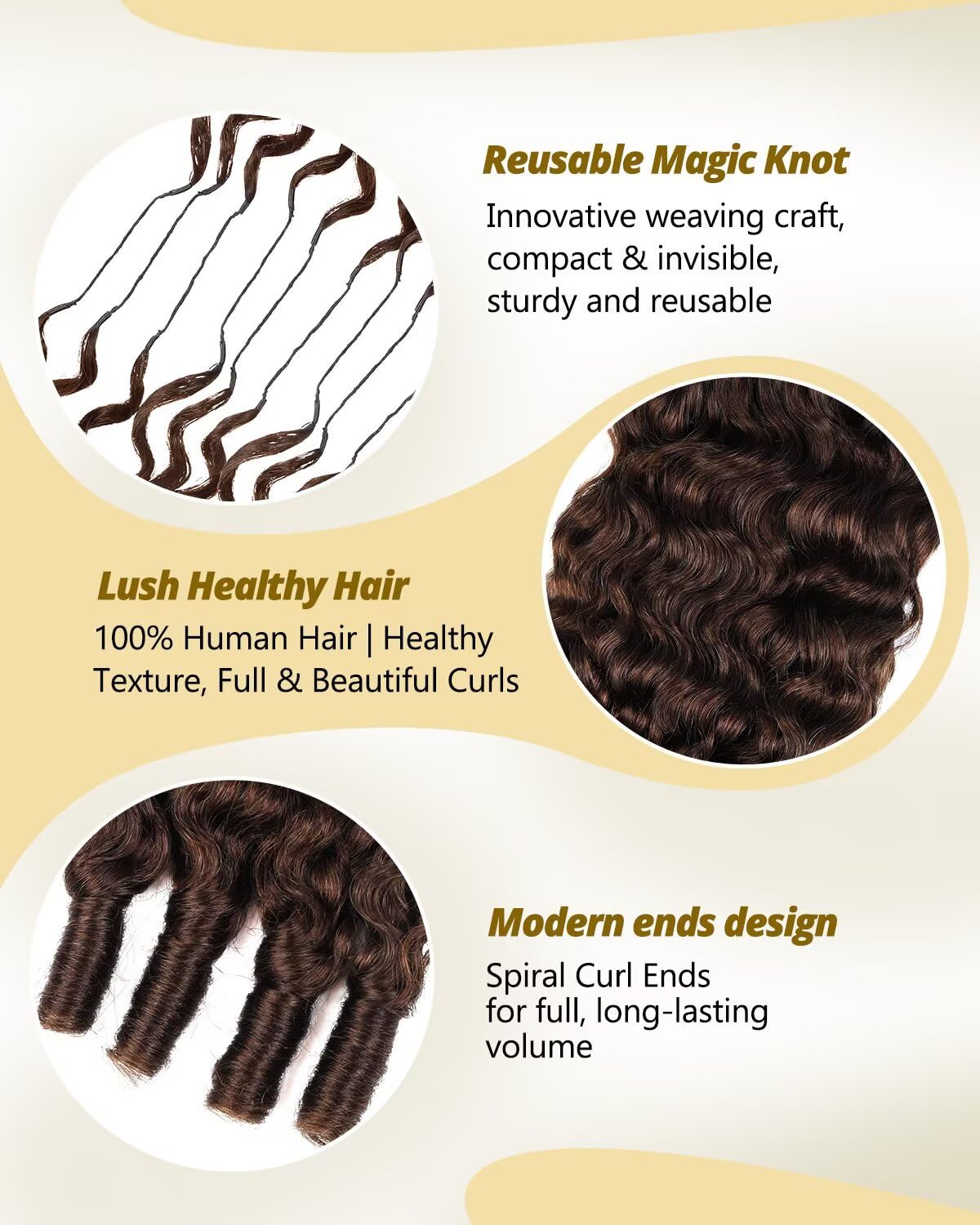 Detalle de ISHOW Human Crochet Hair, 14.1-Inch