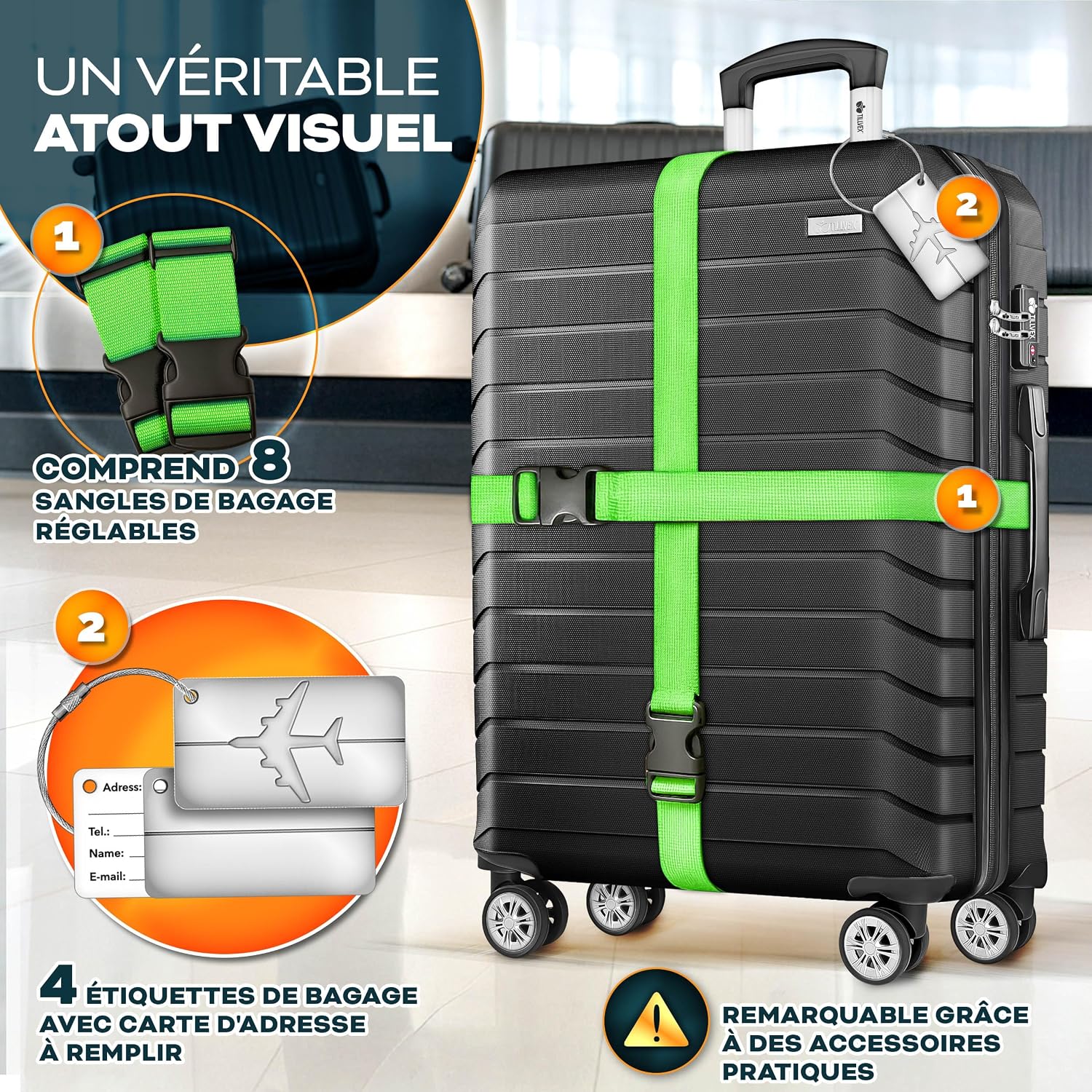 Thumbnail 1 de tillvex Set 4 valises coque rigide Noir