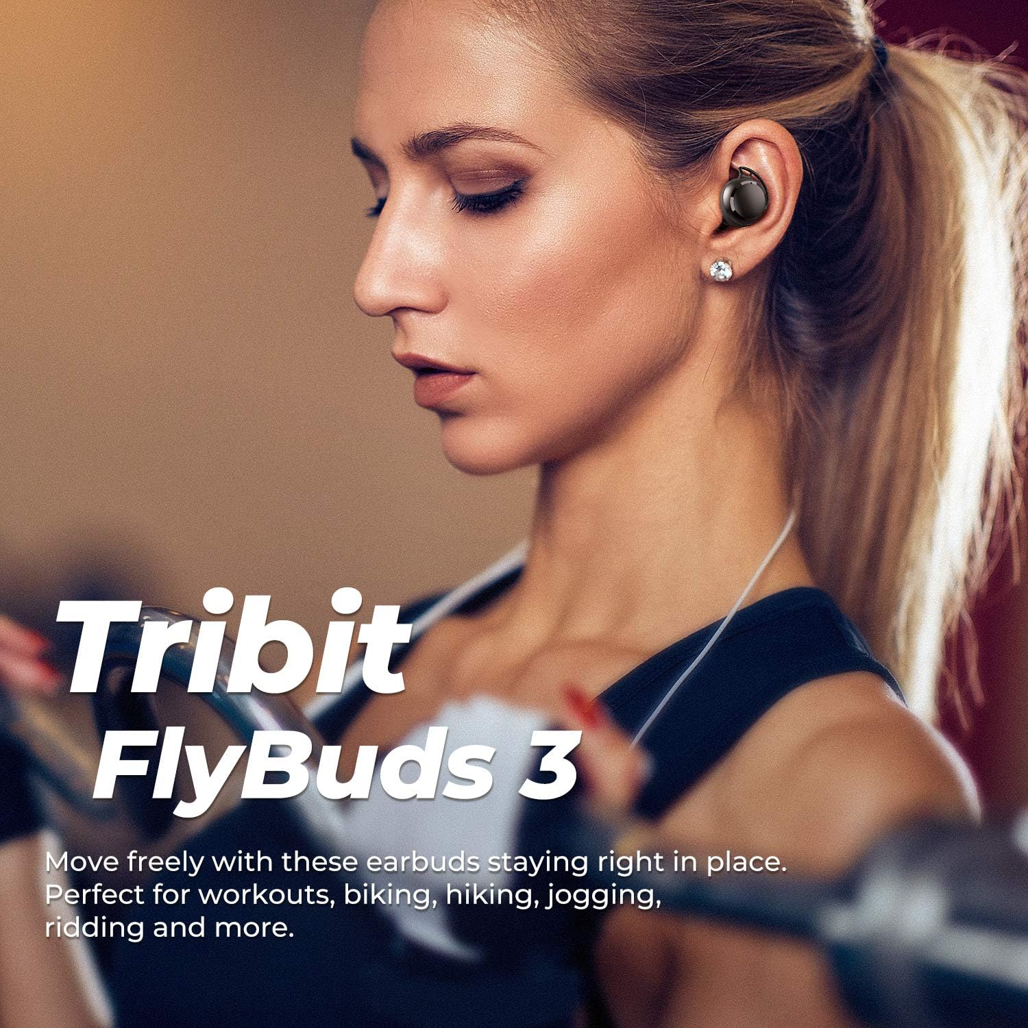 Thumbnail 6 de Tribit FlyBuds 3 Wireless Earbuds (Bluetooth 5.2) with Mic, Touch Controls, IPX8 Waterproof, Black