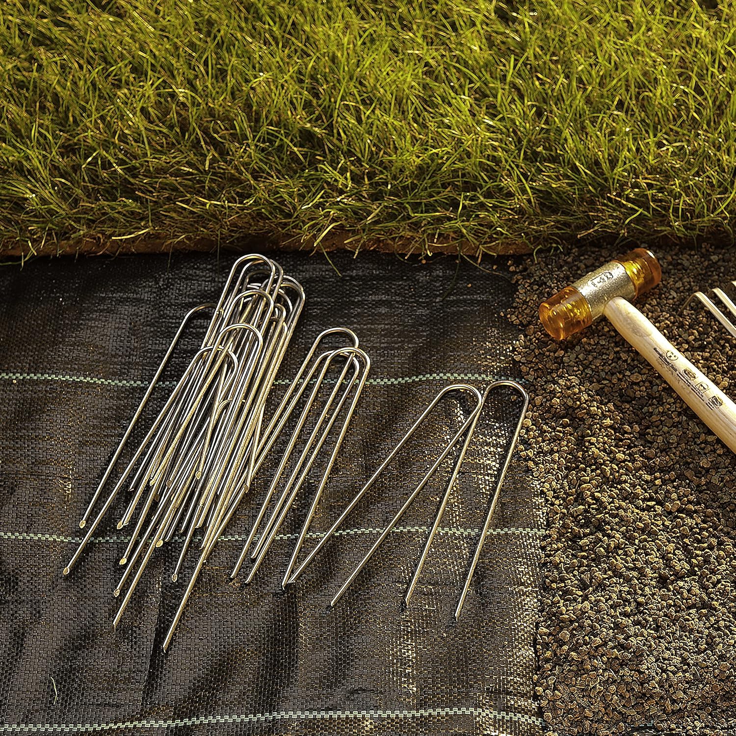 Thumbnail 2 de GardenMate lot de 400 piquets de fixation en acier galvanisé/inoxydable – tête ronde