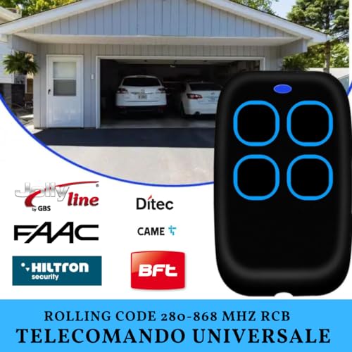 Detalle de Telecomando Cancello Universali 4 in 1 Soleilx – Rolling Code multi‑frequenza 280–868 MHz