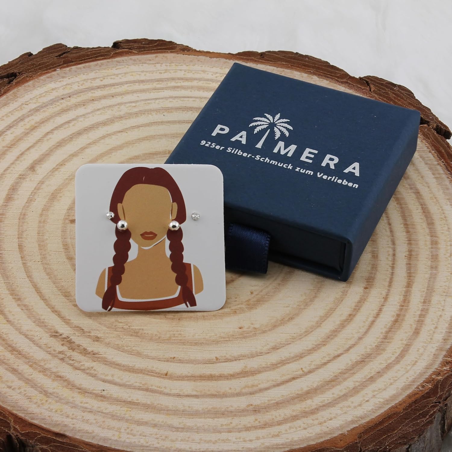 Thumbnail 1 de Palmera Damen-Ohrringe aus 925er Silber mit funkelnden Zirkonia-Steinen – Mini-Ohrringe und Sets