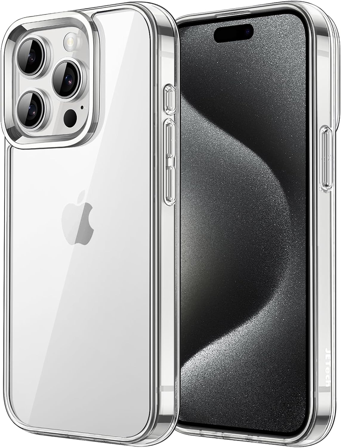 Detalle de JETech Hülle für iPhone 15 Pro 6,1 Zoll – Transparentes, stoßfestes Schutzcover ohne Magnetfunktion