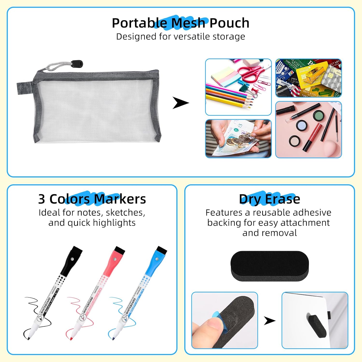 Detalle de AGM A5 mini whiteboard with markers