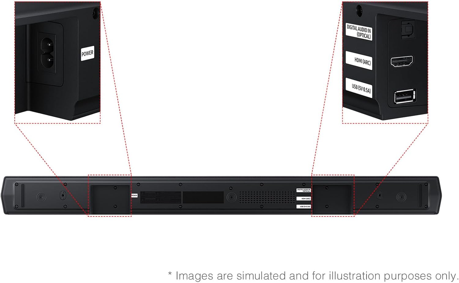 Detalle de Samsung B-Series Soundbar HW-B550F (2025 Model) 2.1-Ch DTS Virtual:X with Subwoofer