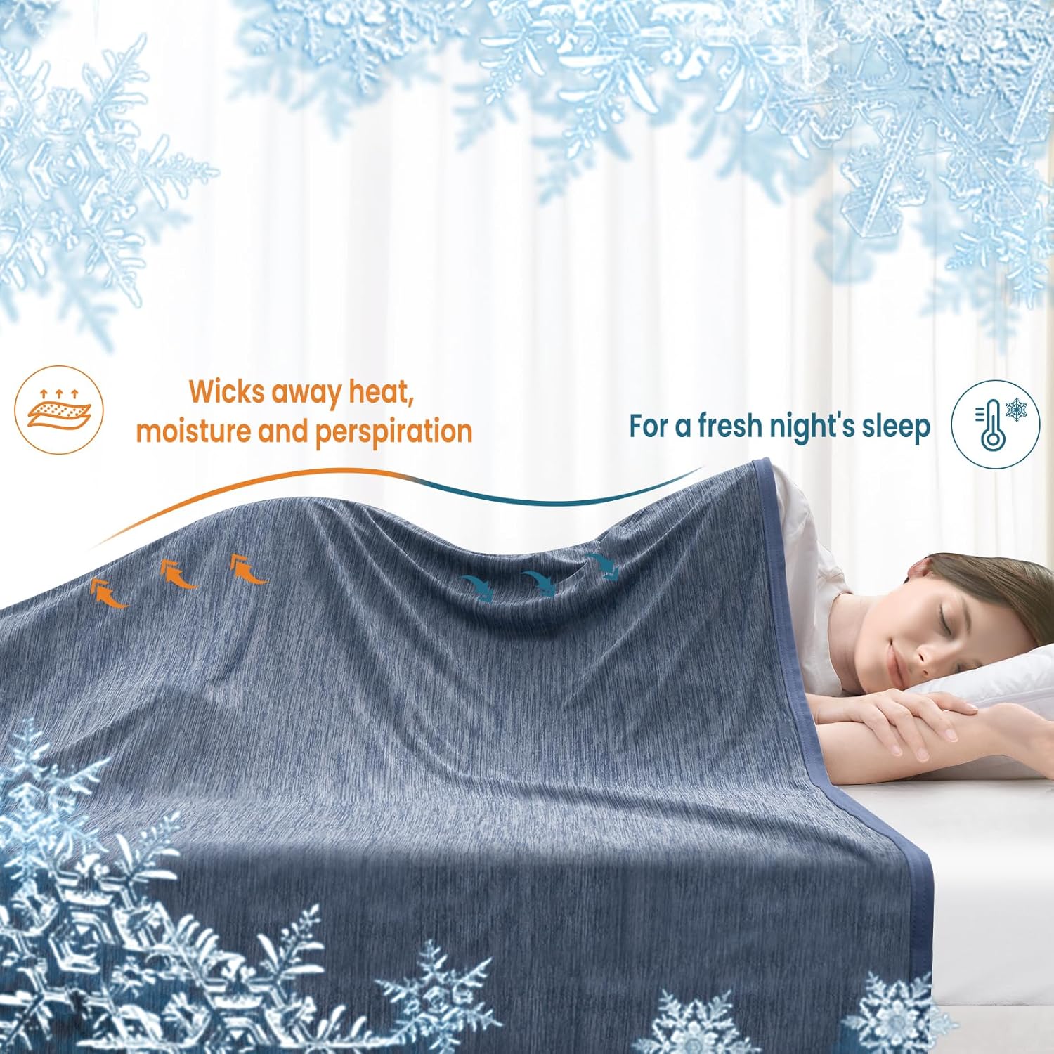 Detalle 2 de WOLTU Couverture Rafraîchissante Arc-Chill Double Face 150x200 cm – Fibre Arc-Chill Q-Max > 0,45
