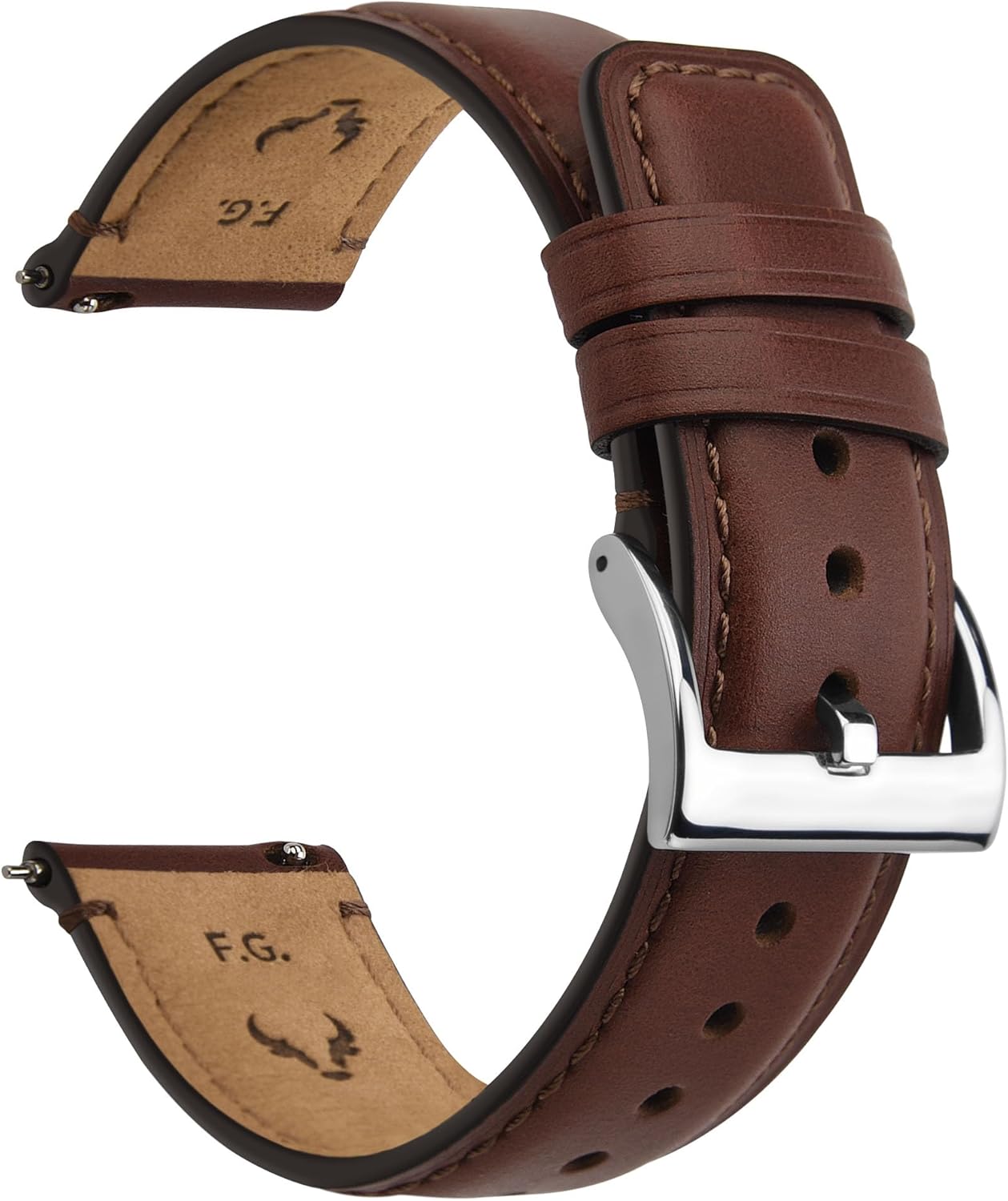 Detalle de Fullmosa Correa de Reloj 18–22 mm cuero liberación rápida