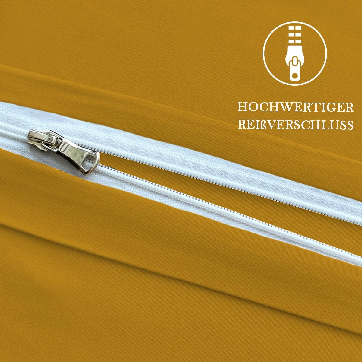 Thumbnail 2 de Nesture Kissenbezug 40 x 80 cm im 2er-Set (Kopfkissenbezug) – gelb, 100% Mikrofaser mit Reißverschluss